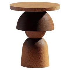 Side Table, Night Stand in Solid Wood, Auxiliary Table Socle 1 by Joel Escalona