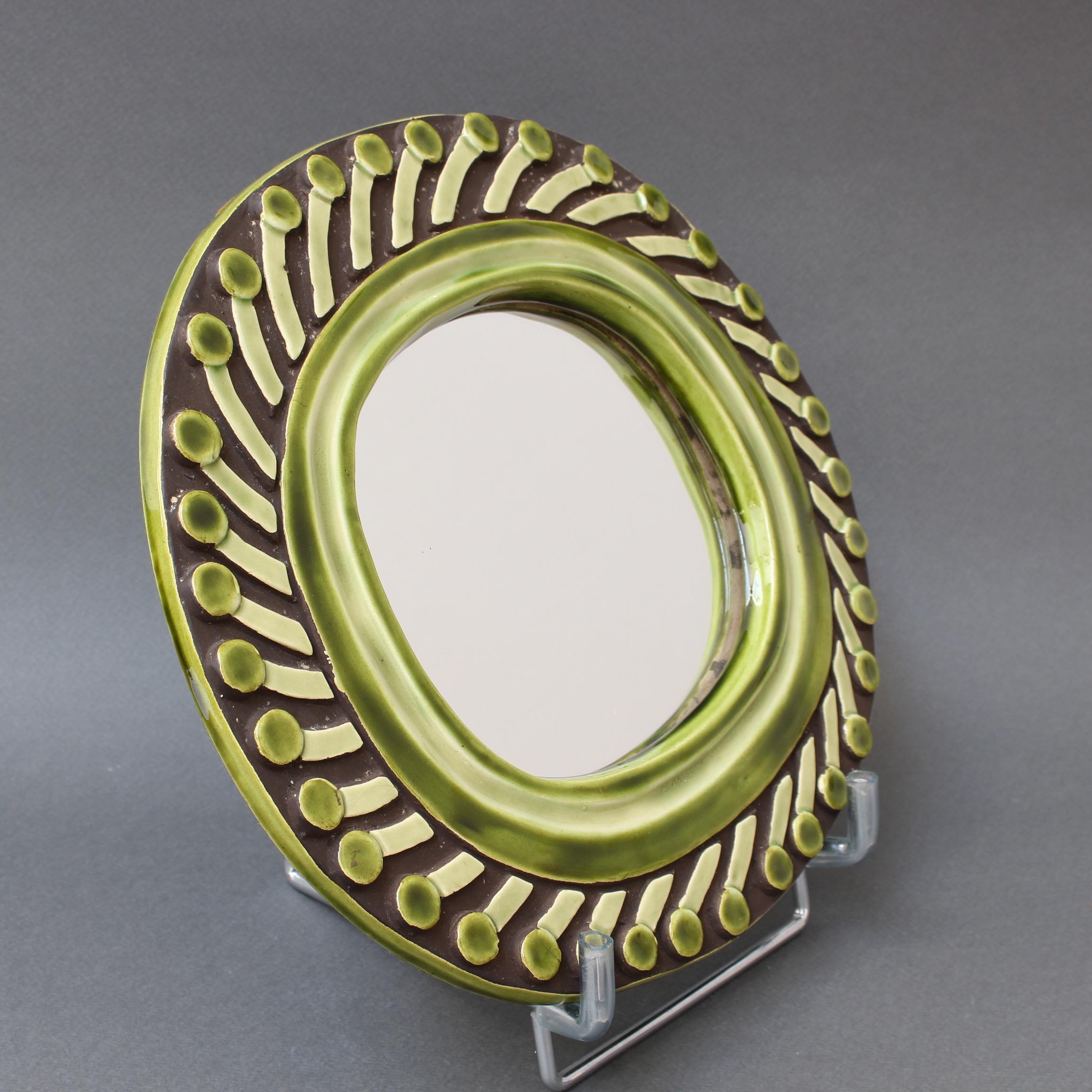 Decorative Ceramic Wall Mirror by François Lembo, 'circa 1960s' In Good Condition In London, GB