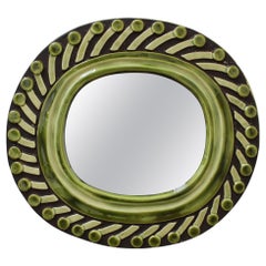 Decorative Ceramic Wall Mirror by François Lembo, 'circa 1960s'