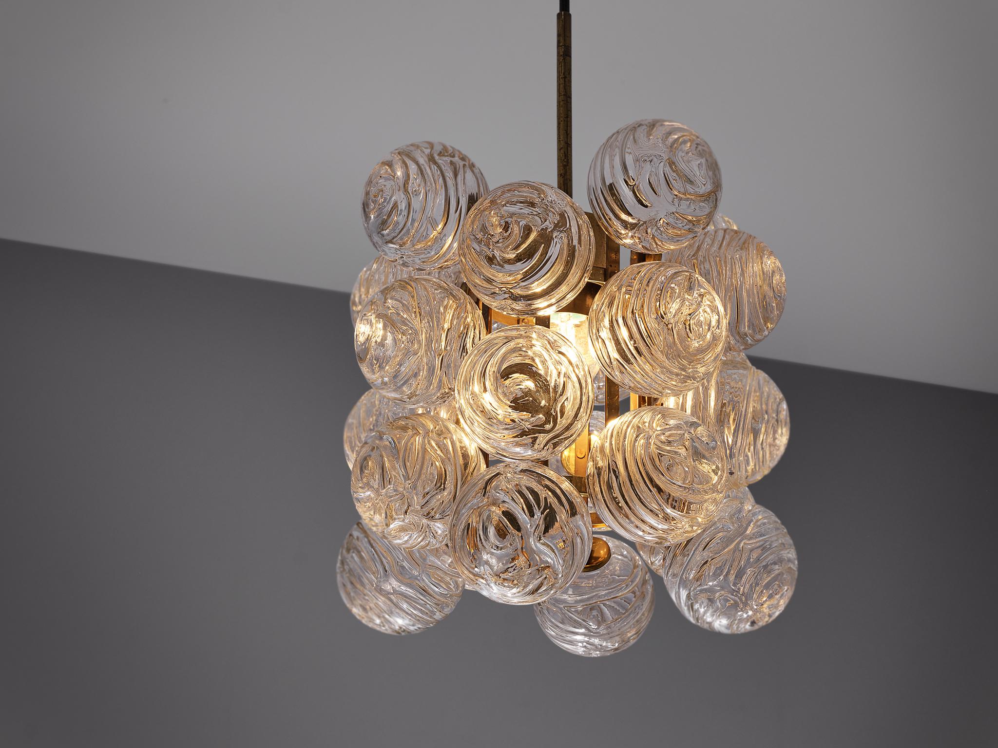 Decorative Chandelier in Glass and Brass 1