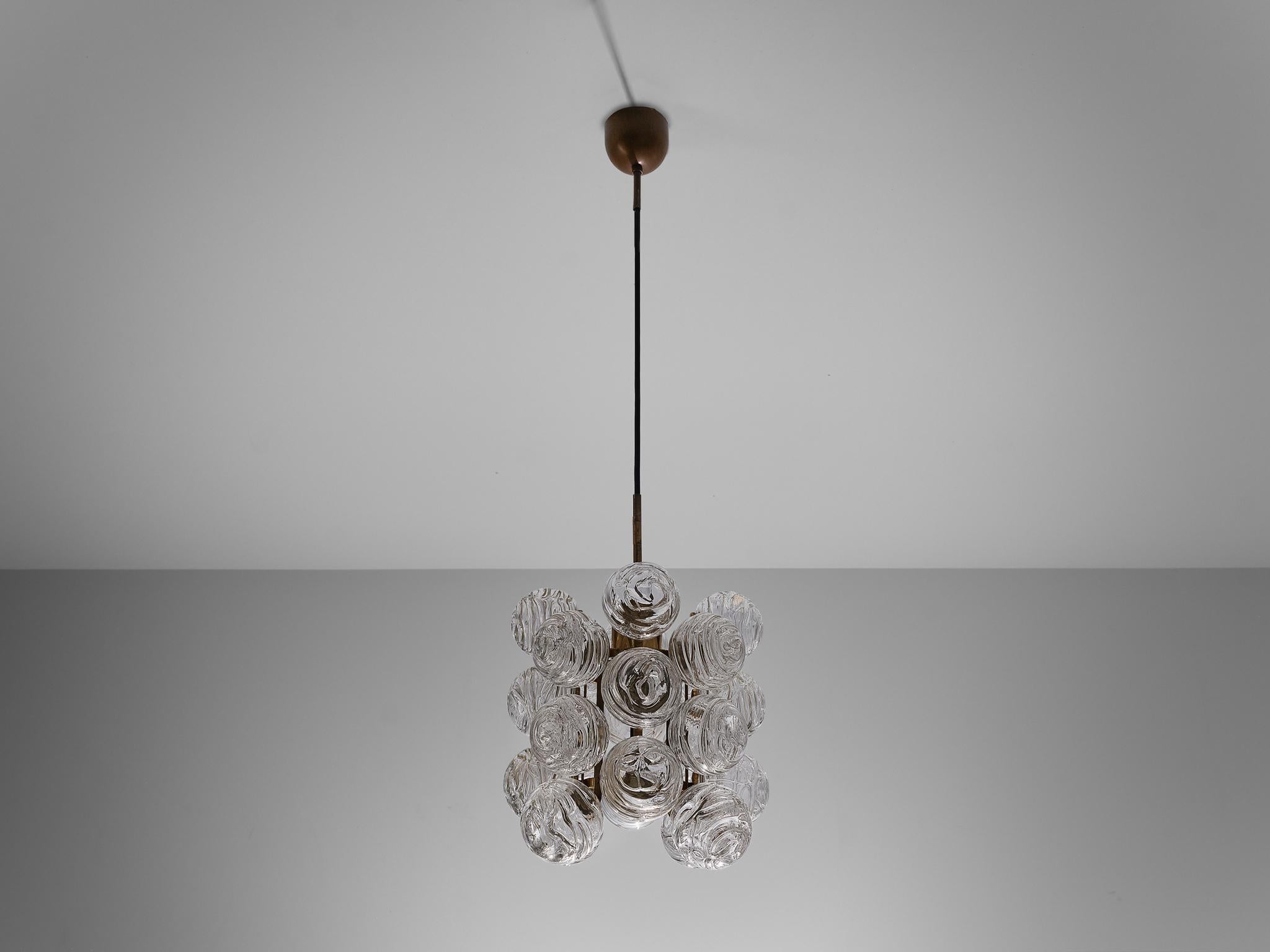 Decorative Chandelier in Glass and Brass 2