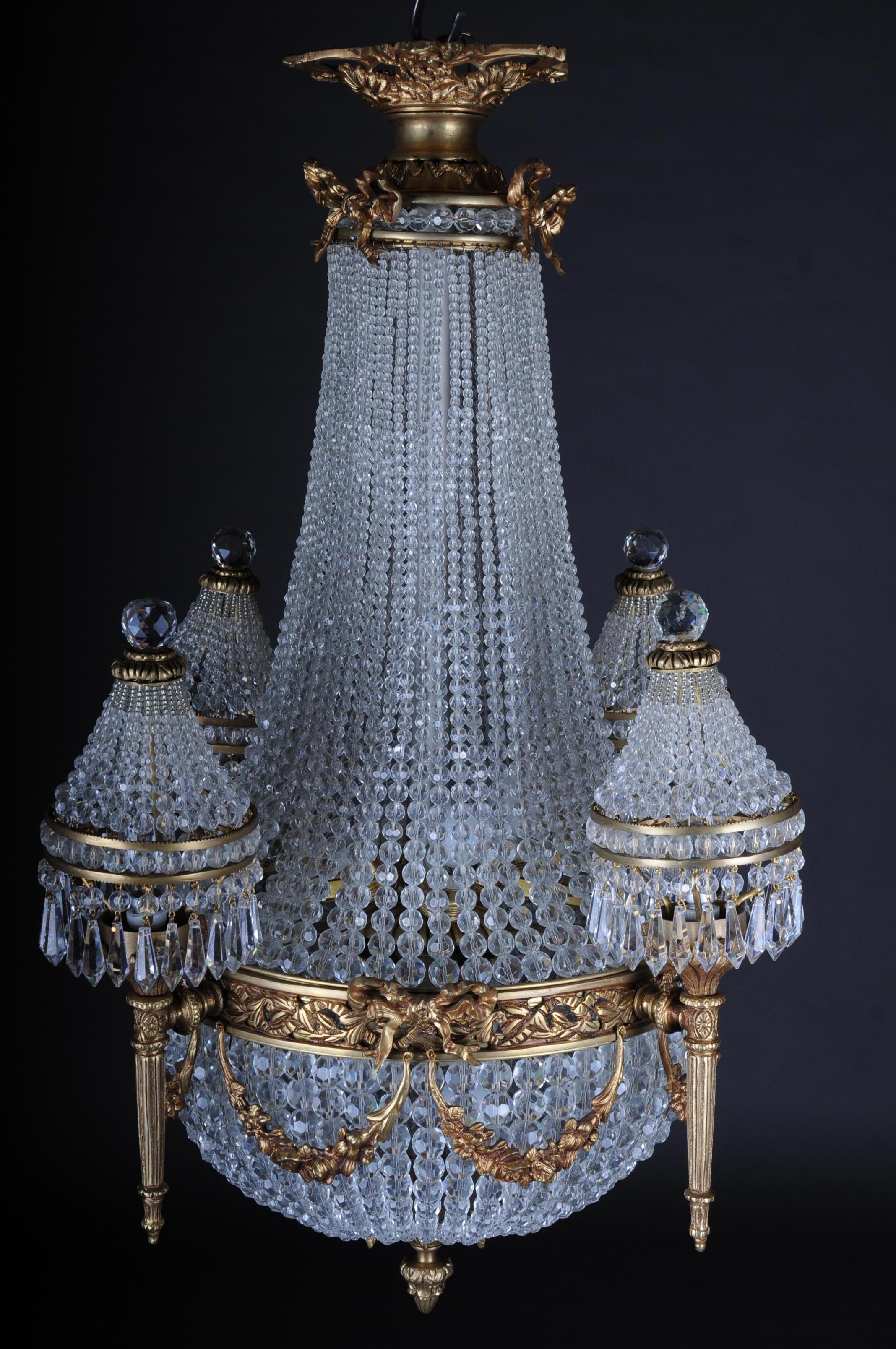 French Decorative Chandelier in Louis Seize Style  For Sale