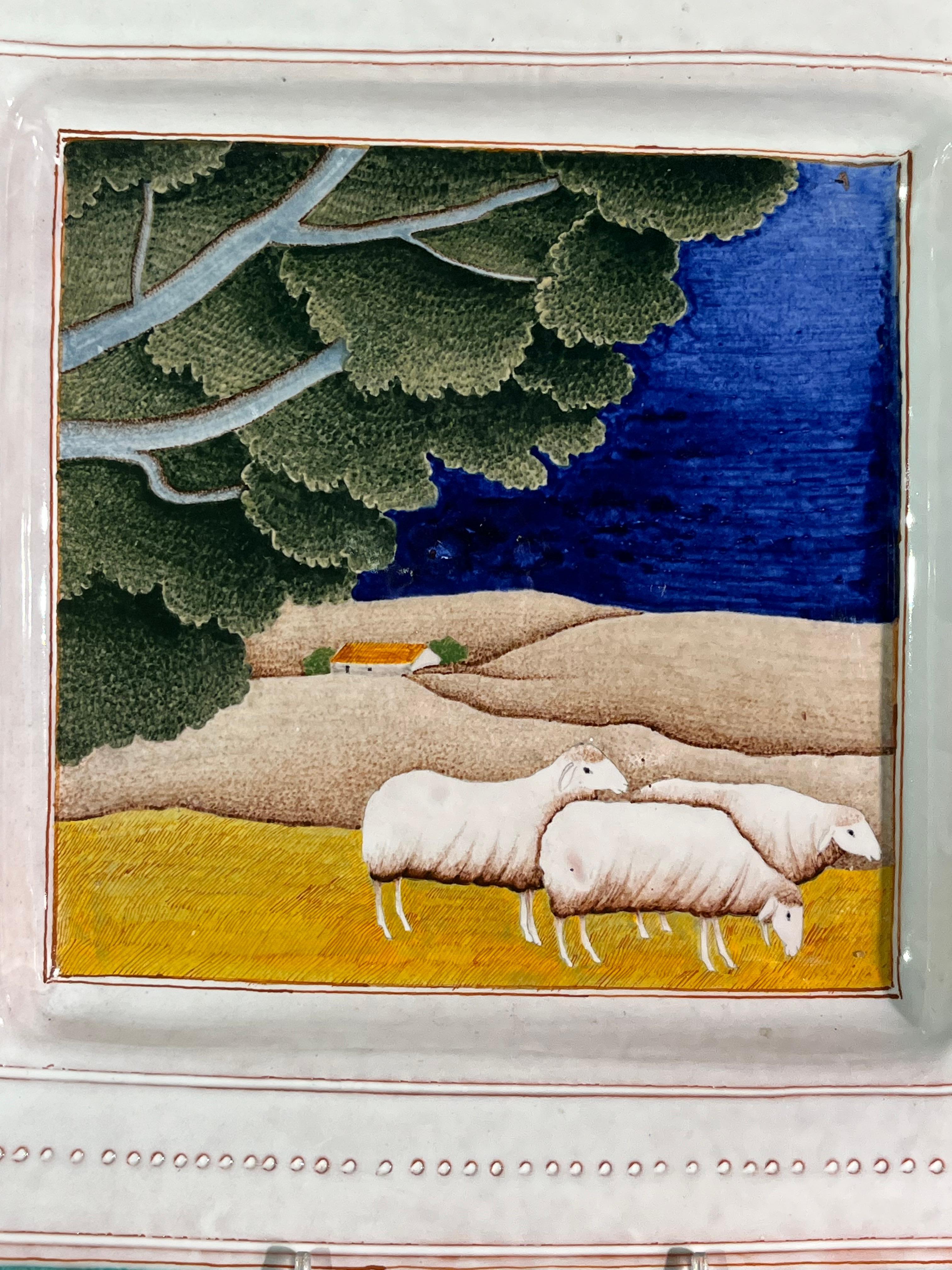Folk Art Decorative Charger By Claude and Slavik Palley
