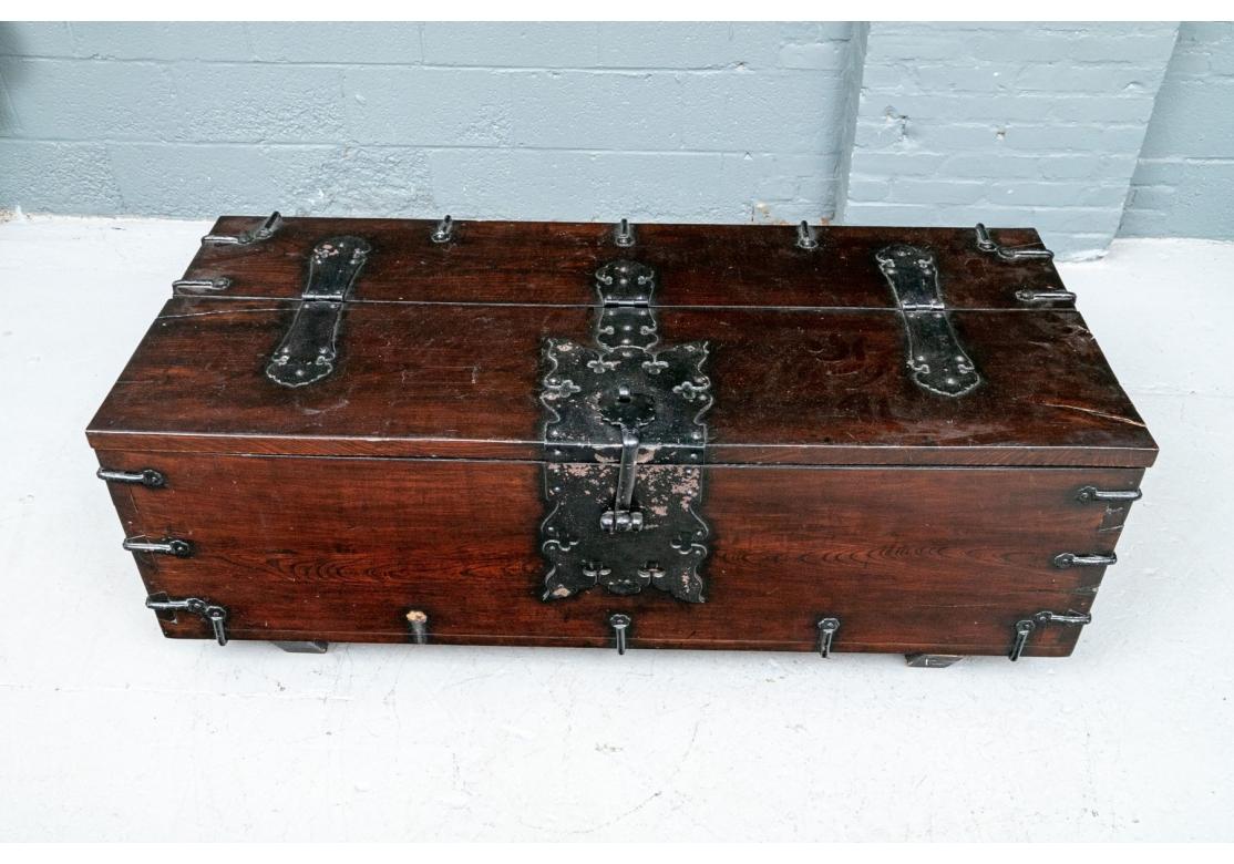 Ming Decorative Chinese Storage Chest As Cocktail Table For Sale
