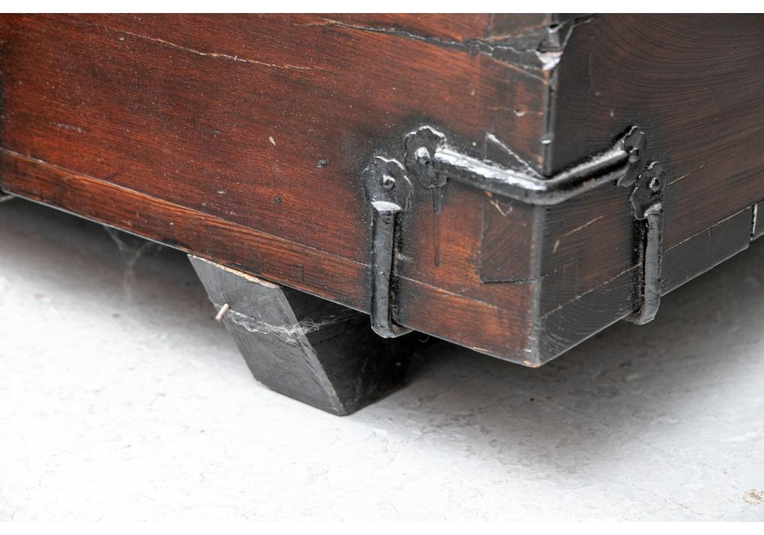 Iron Decorative Chinese Storage Chest As Cocktail Table For Sale