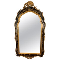 Decorative Chinoiserie Gold Gilt and Black Asian Style Mirror