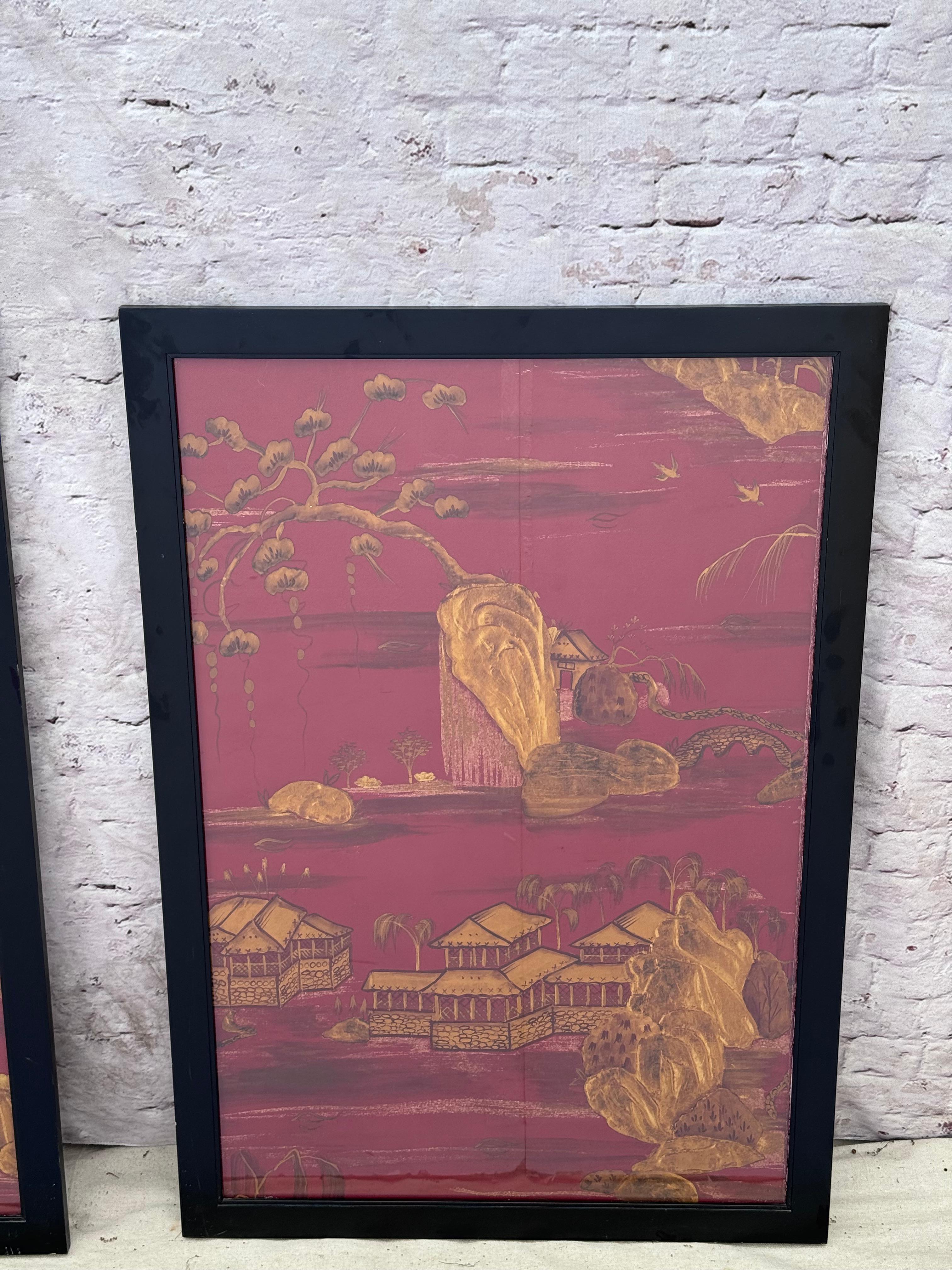 Carta Pannelli decorativi di carta da parati Chinoiserie in vendita