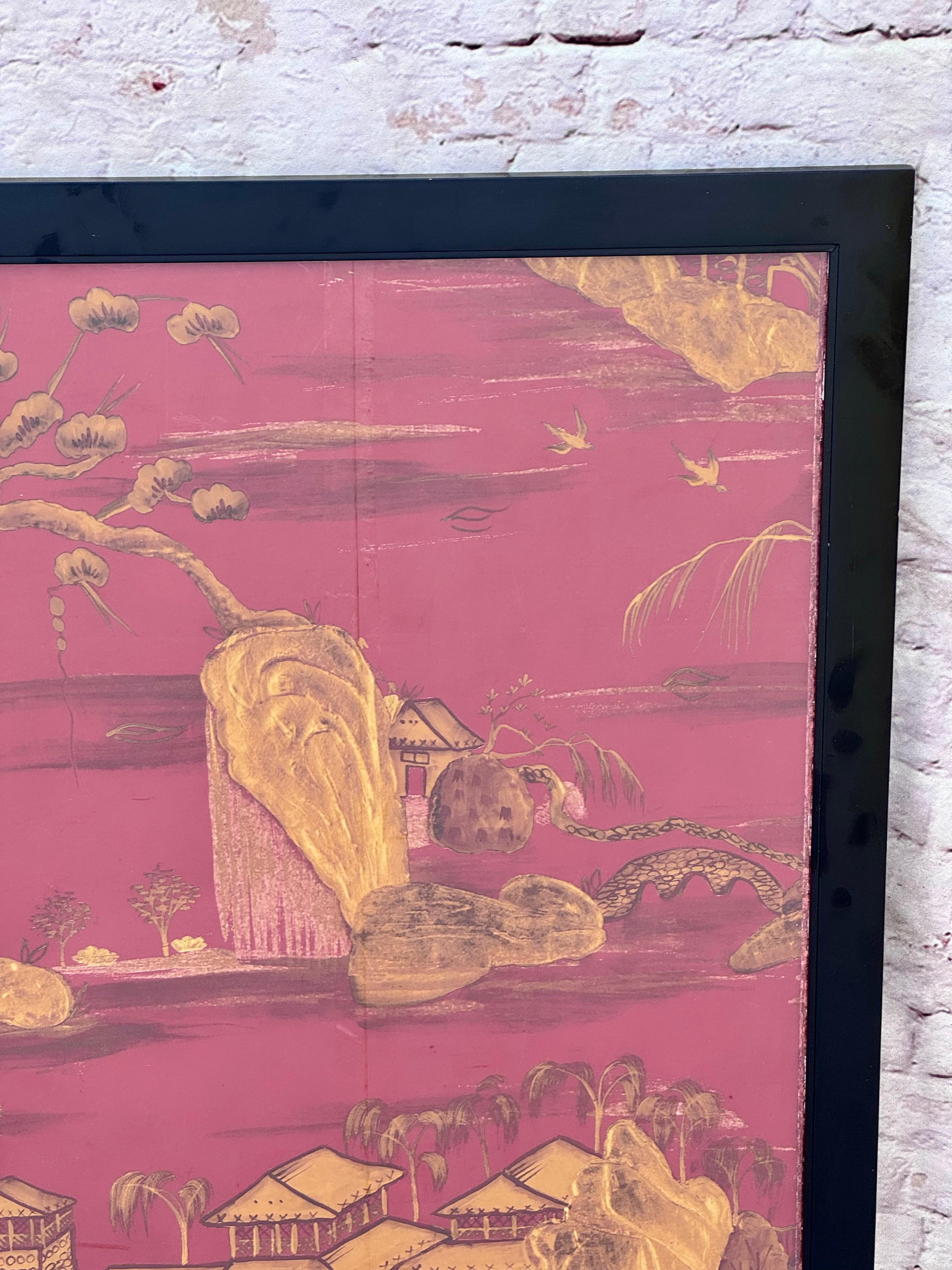 Paneles decorativos de papel pintado Chinoiserie en venta 4