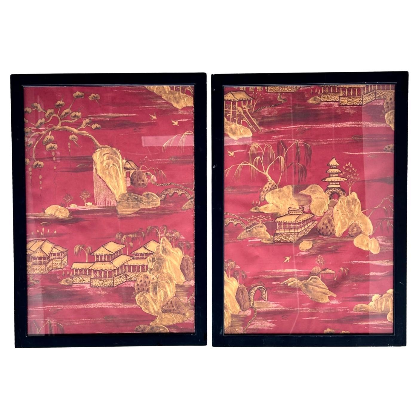 Decorative Chinoiserie Wallpaper Panels