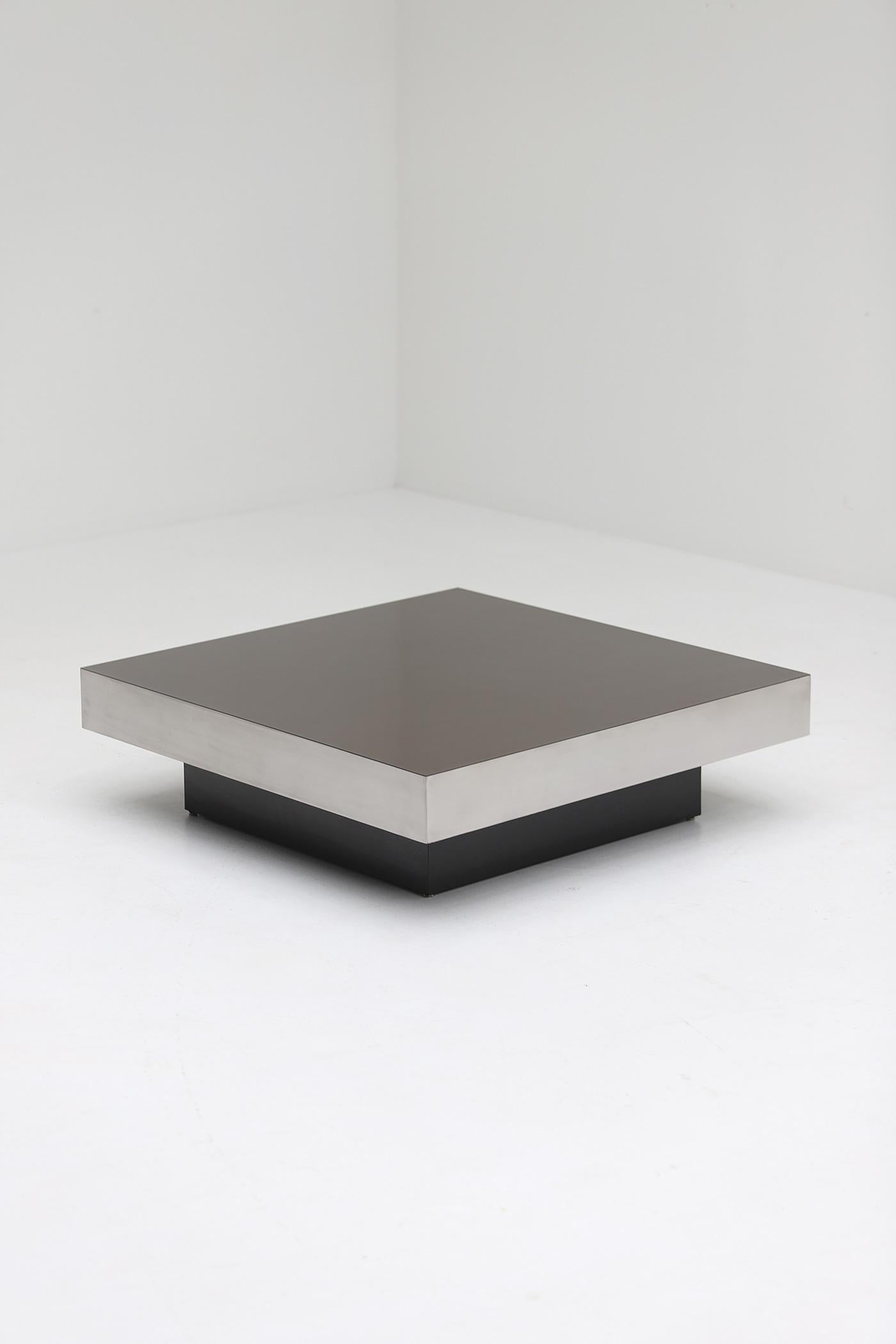 Italian Decorative chrome and formica coffee table manufactured by Cidue, Italy 1970s For Sale