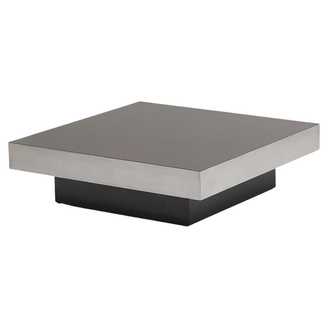 Decorative chrome and formica coffee table manufactured by Cidue, Italy 1970s For Sale