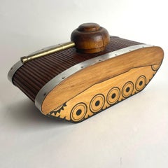 Decorative Cigar or Cigarette Box in the shape of a tank from the 1940s