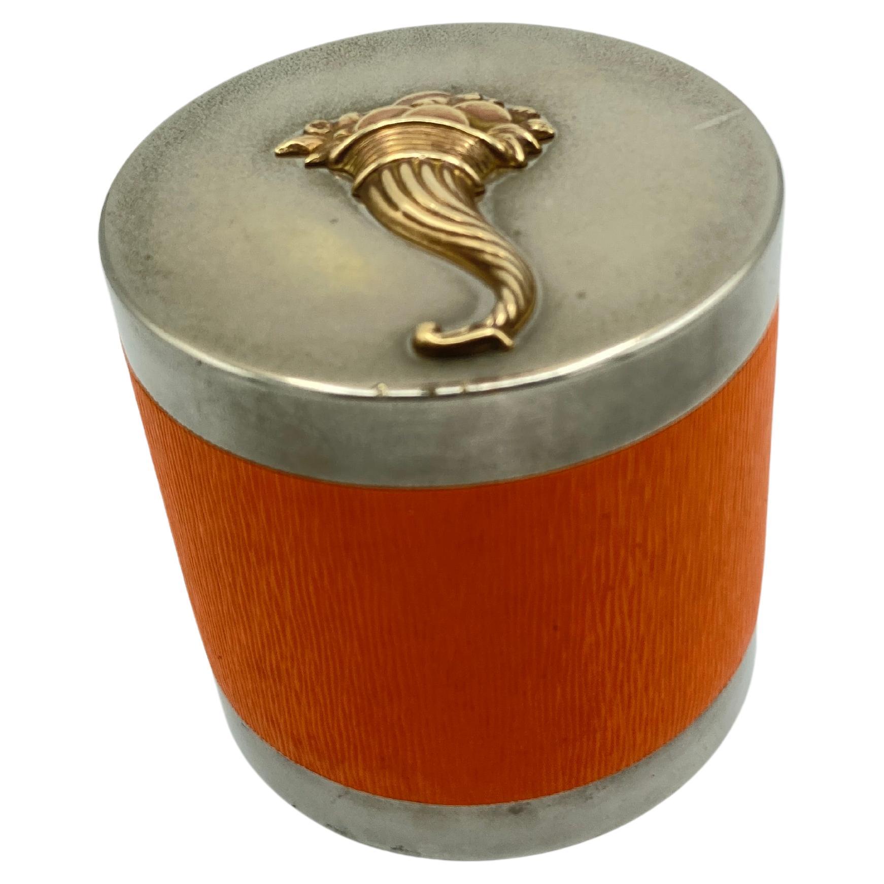 Décorative cigarettes boxe covered with leather by Maison Hermès For Sale