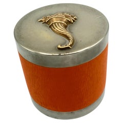 Décorative cigarettes boxe covered with leather by Maison Hermès