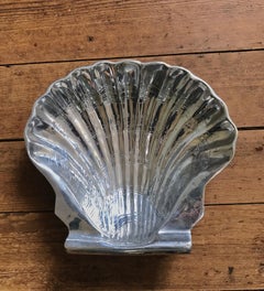 Decorative Clam Shell Bowl of Polished Aluminum