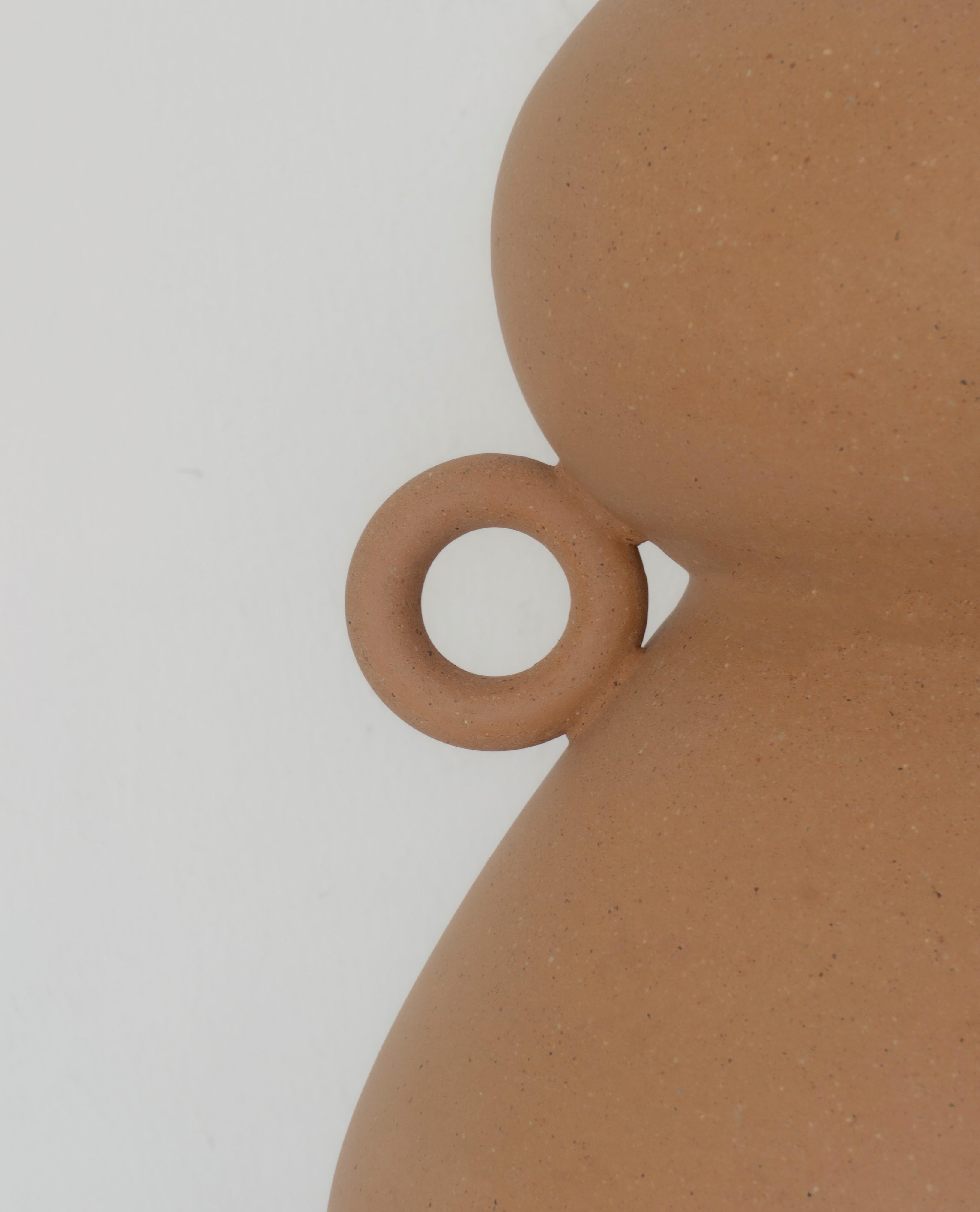 Other Decorative Vase Guaje Florinda. Smooth Soft Clay Finish. By Raíz Mx For Sale