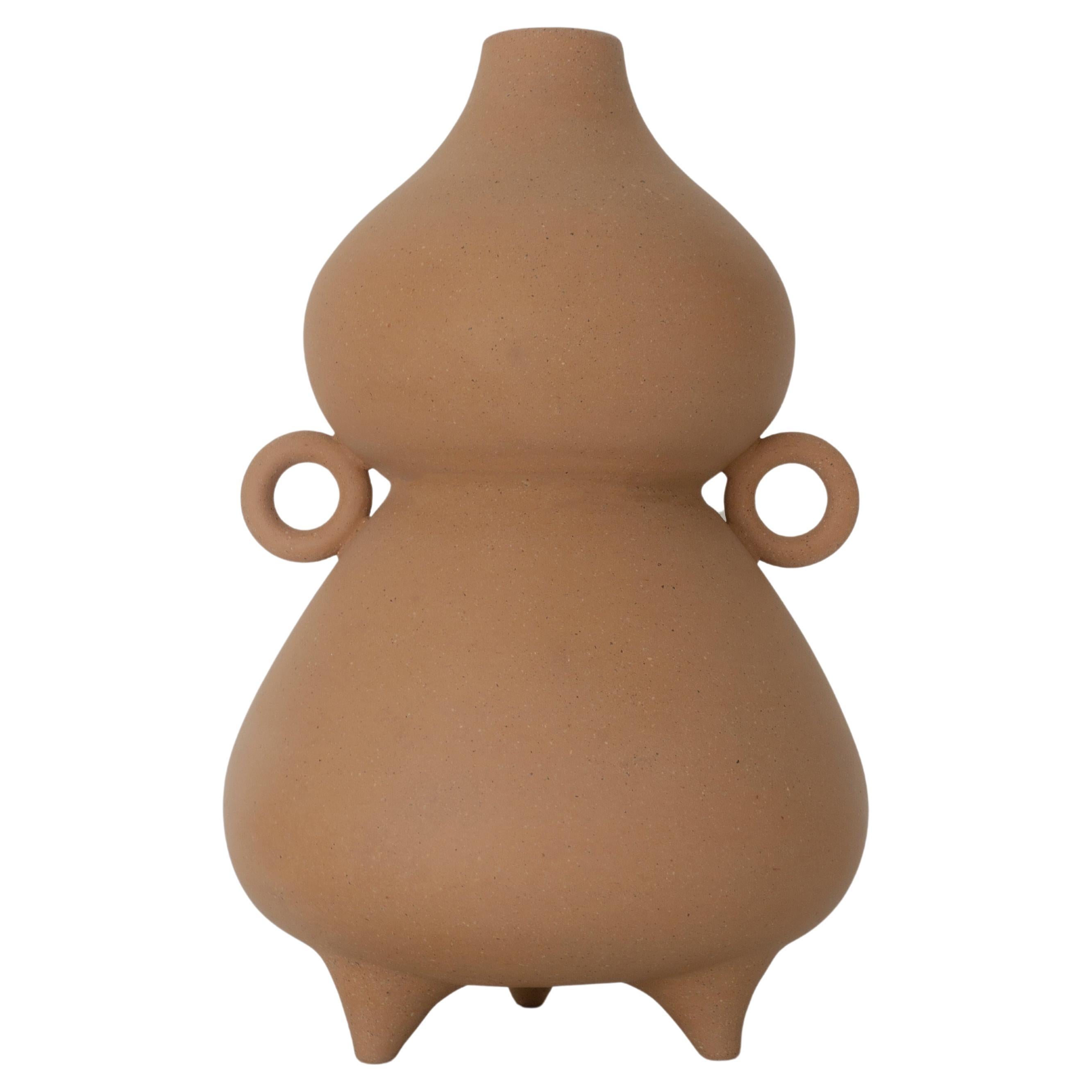  Decorative Vase Guaje Florinda. Smooth Soft Clay Finish. By Raíz Mx For Sale
