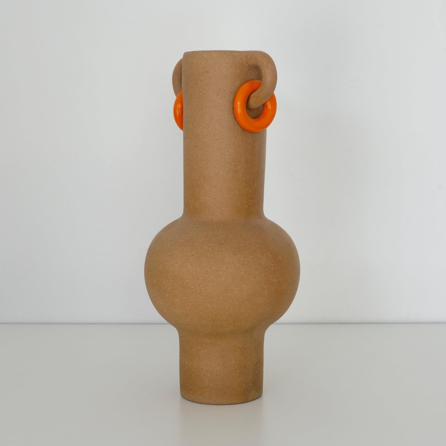 Other Decorative Clay Vase Lele María de Jesús. Smooth Soft Clay Finish. by Raíz Mx For Sale