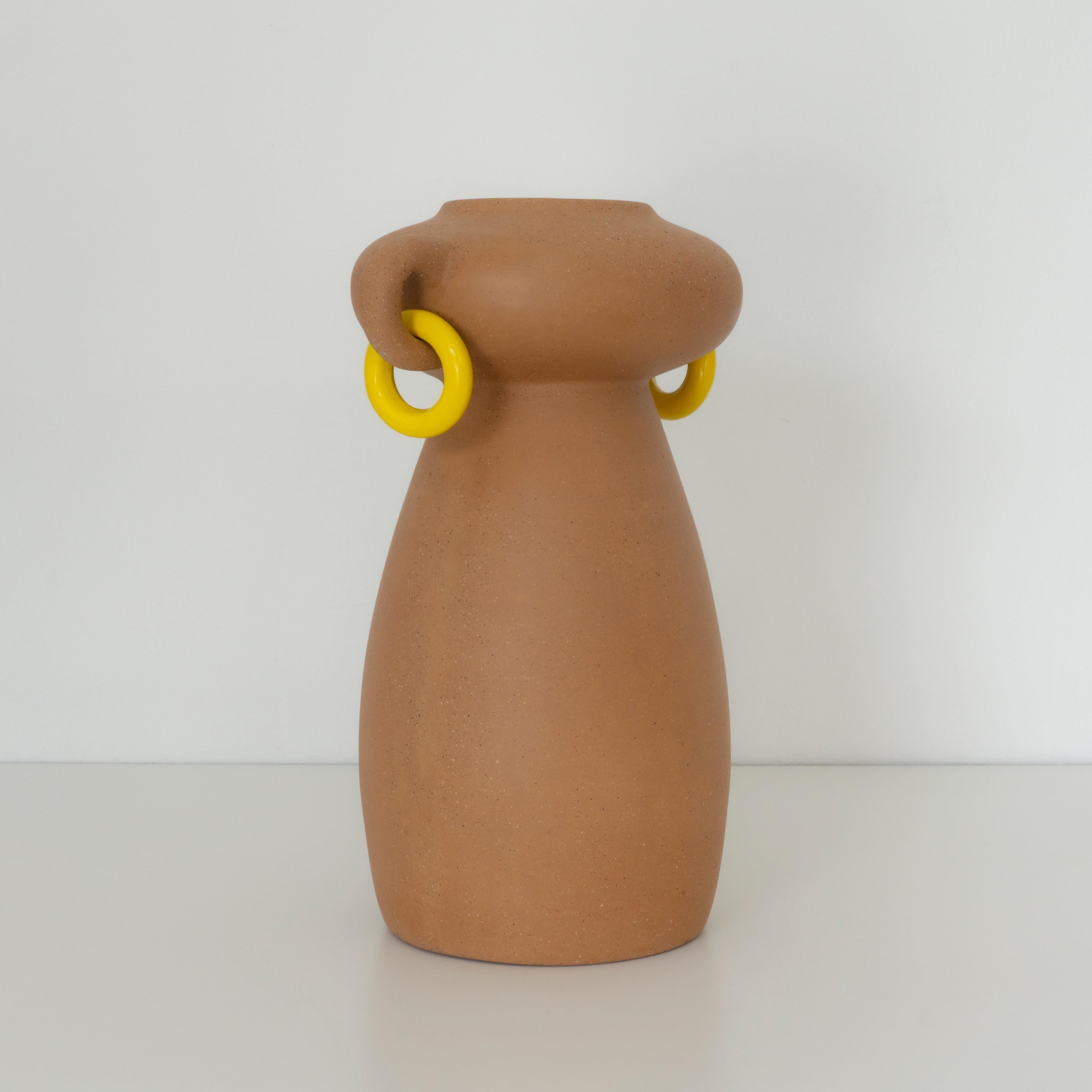 Hand-Crafted Decorative Clay Vase Lele María Paz. Smooth Soft Clay Finish. by Raíz Mx For Sale