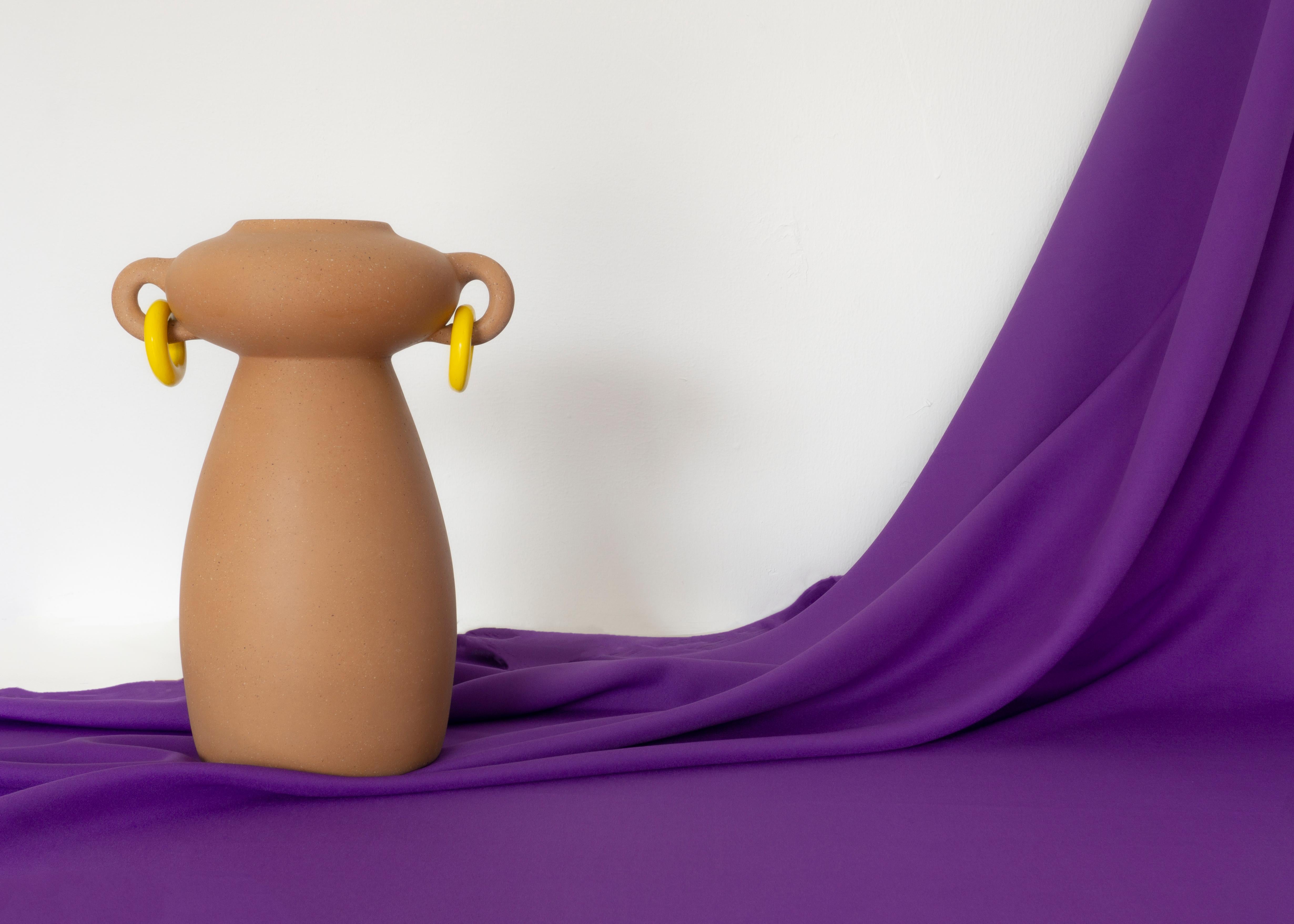 Decorative Clay Vase Lele María Paz. Smooth Soft Clay Finish. by Raíz Mx For Sale 1