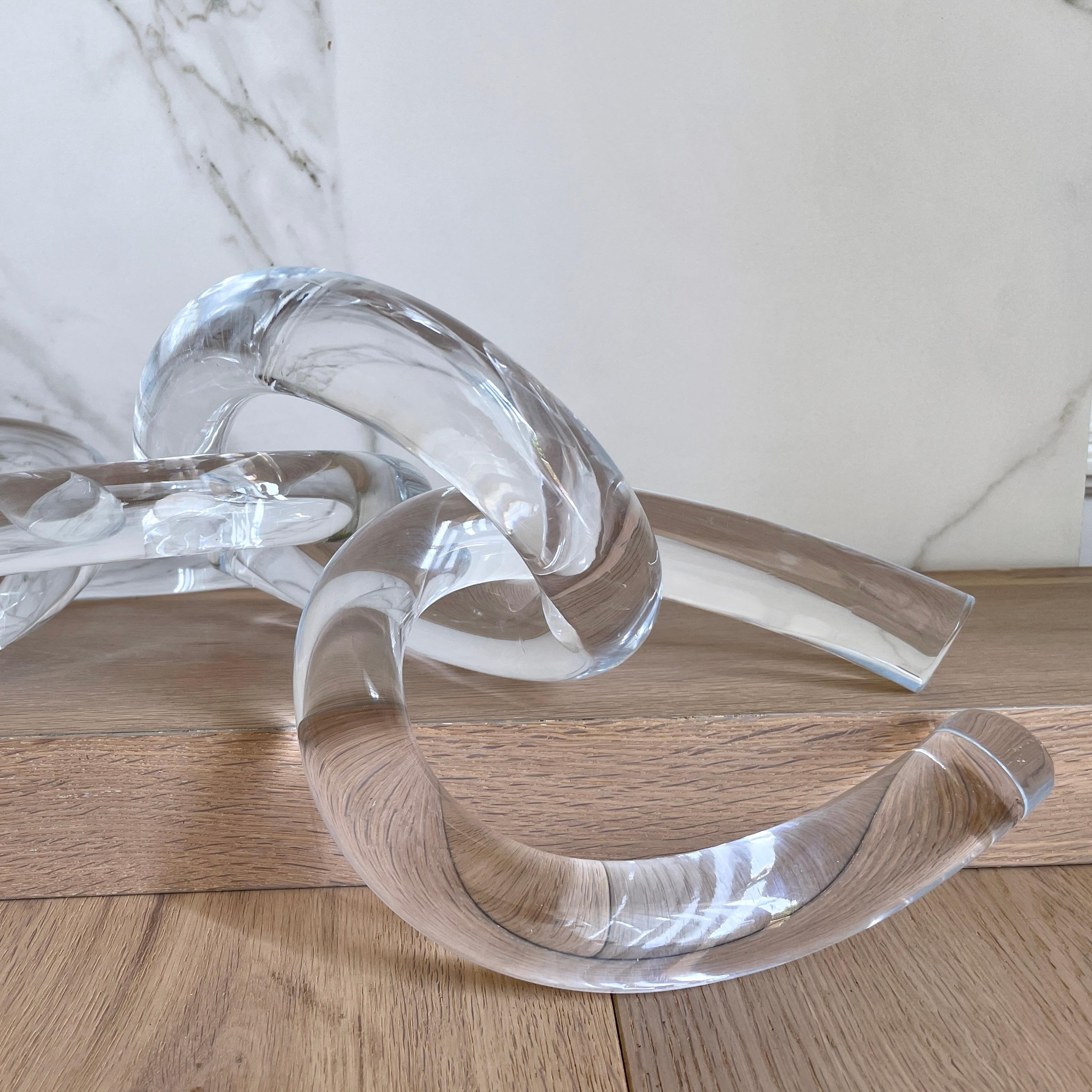 Hand-Crafted Decorative Clear Acrylic Chain Link by Paola Valle For Sale