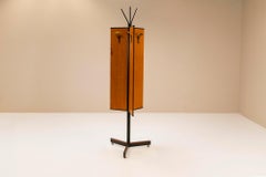 Decorative Coat Rack in Stained Metal and Teak in the Style of Gio Ponti, 1960s