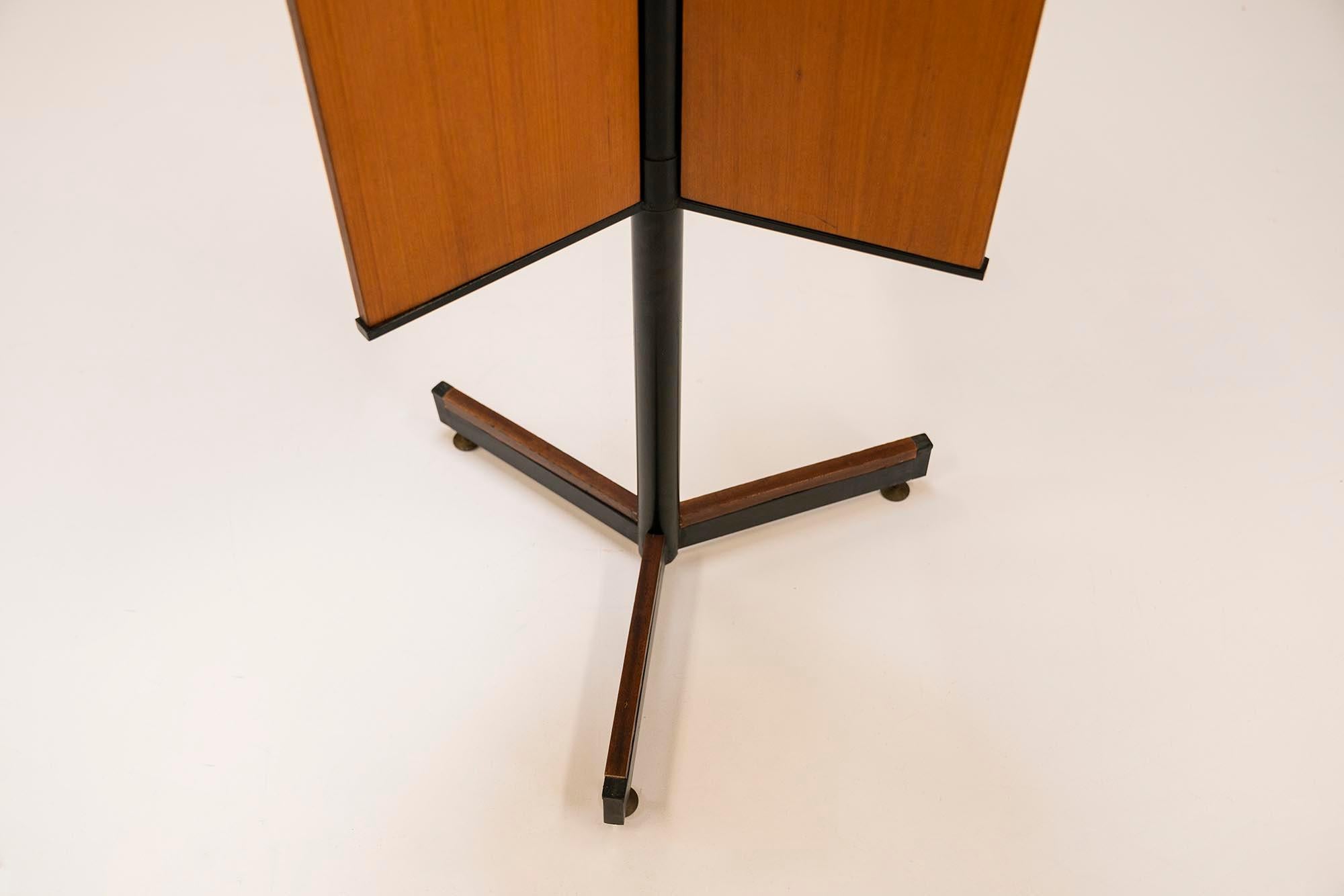 Decorative Coat Rack in Stained Metal and Teak in the Style of Gio Ponti, 1960s 1