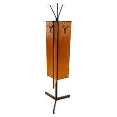 Decorative Coat Rack in Stained Metal and Teak in the Style of Gio Ponti, 1960s