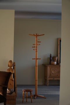 Decorative Coat Stand in Solid Pine, Danish Mid Century Modern, 1970s