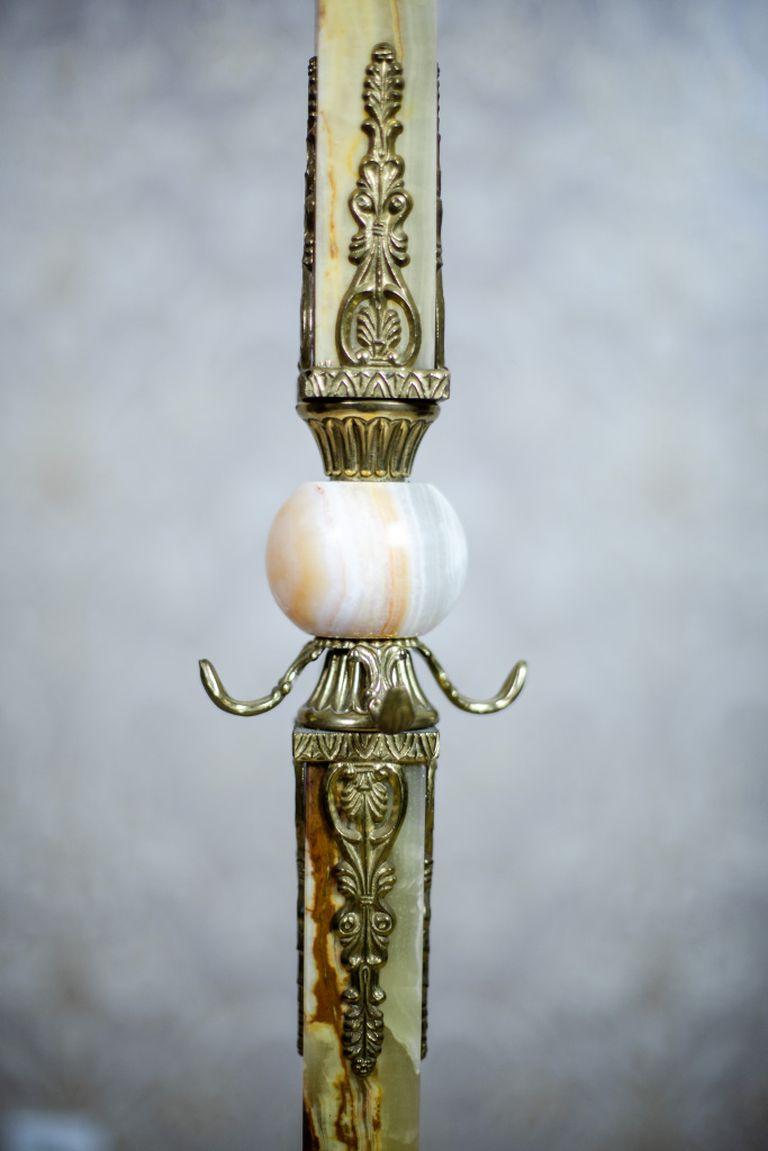 Brass Decorative Coat Stand with Onyx, circa the 1970s-1980s