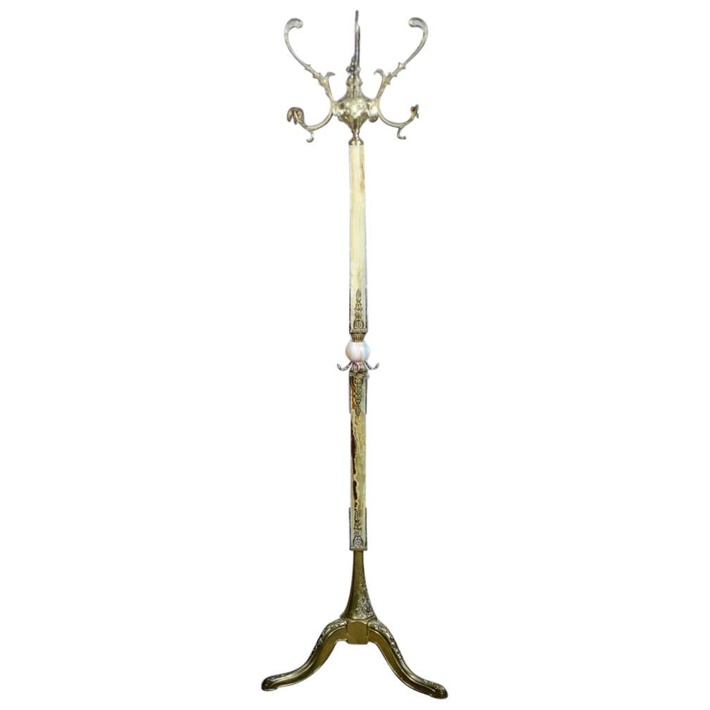 Decorative Coat Stand with Onyx, circa the 1970s-1980s