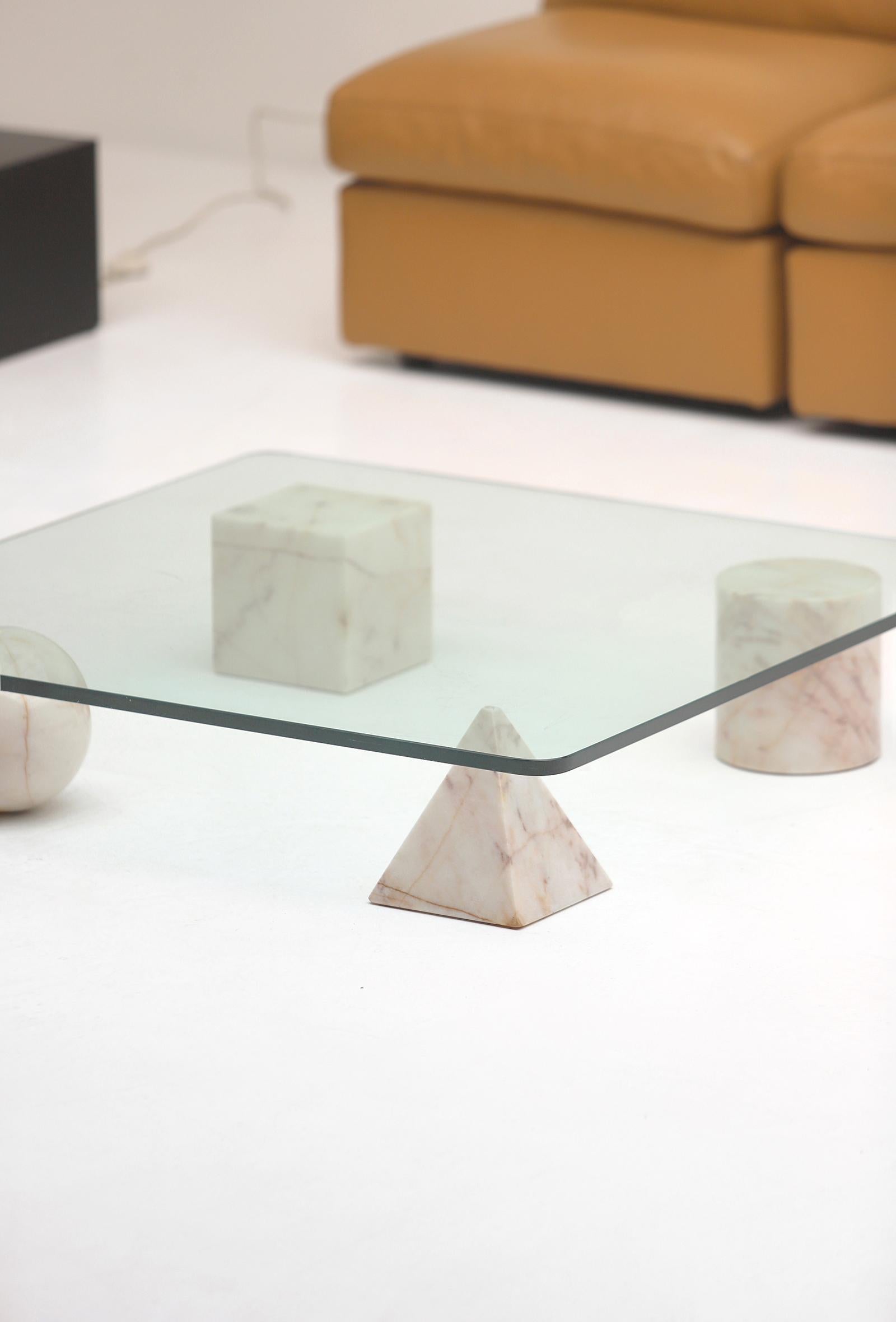 Mid-Century Modern Decorative Coffee Table by Lella and Massimo Vignelli, Designed in the 1970s