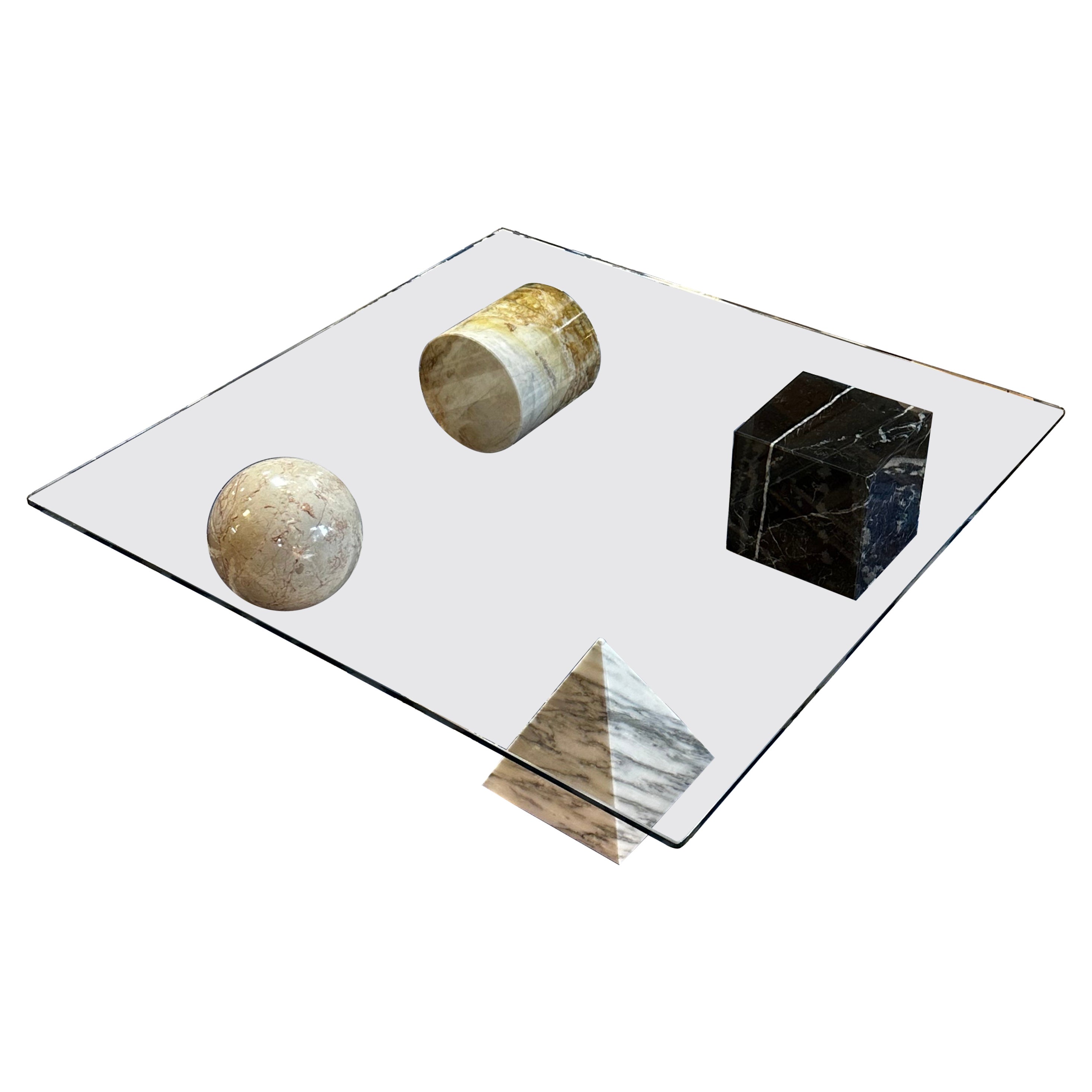 Table basse décorative de Lella et Massimo Vignelli, conçue dans les années 1970