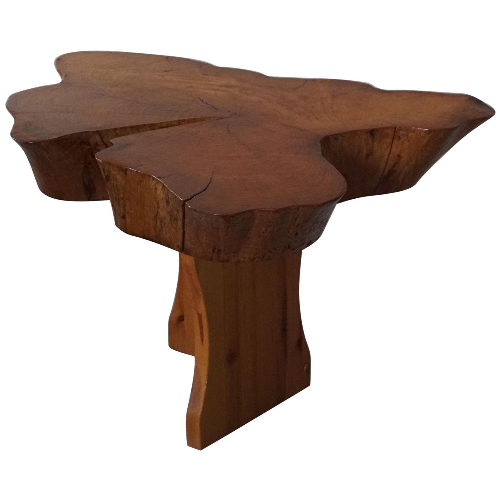 Decorative Coffee Table in Burl Wood, in the Style of George Nakashima, 1960s