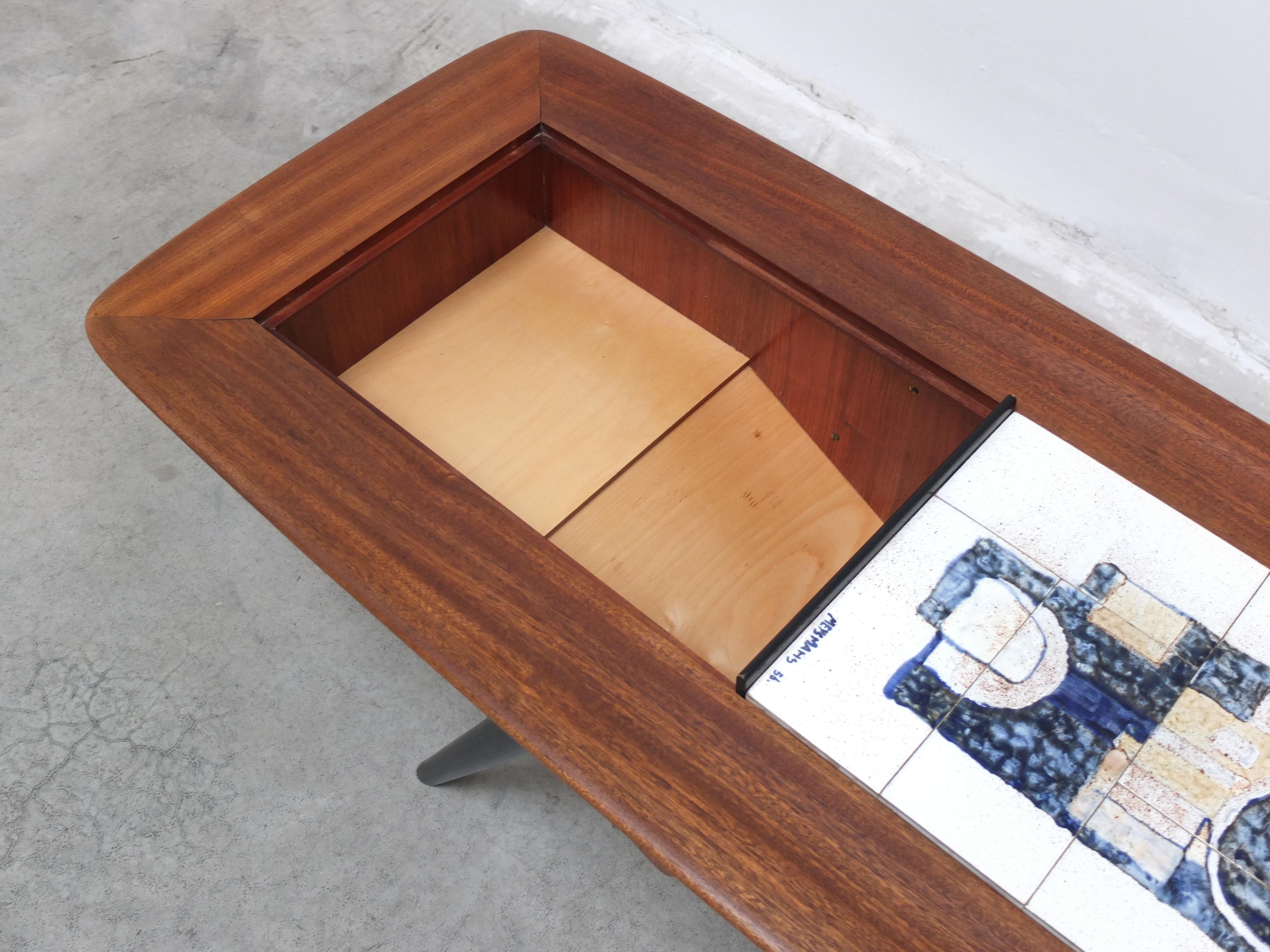 Decorative Coffee Table with Bar by Alfred Hendrickx for Belform, 1957 For Sale 3