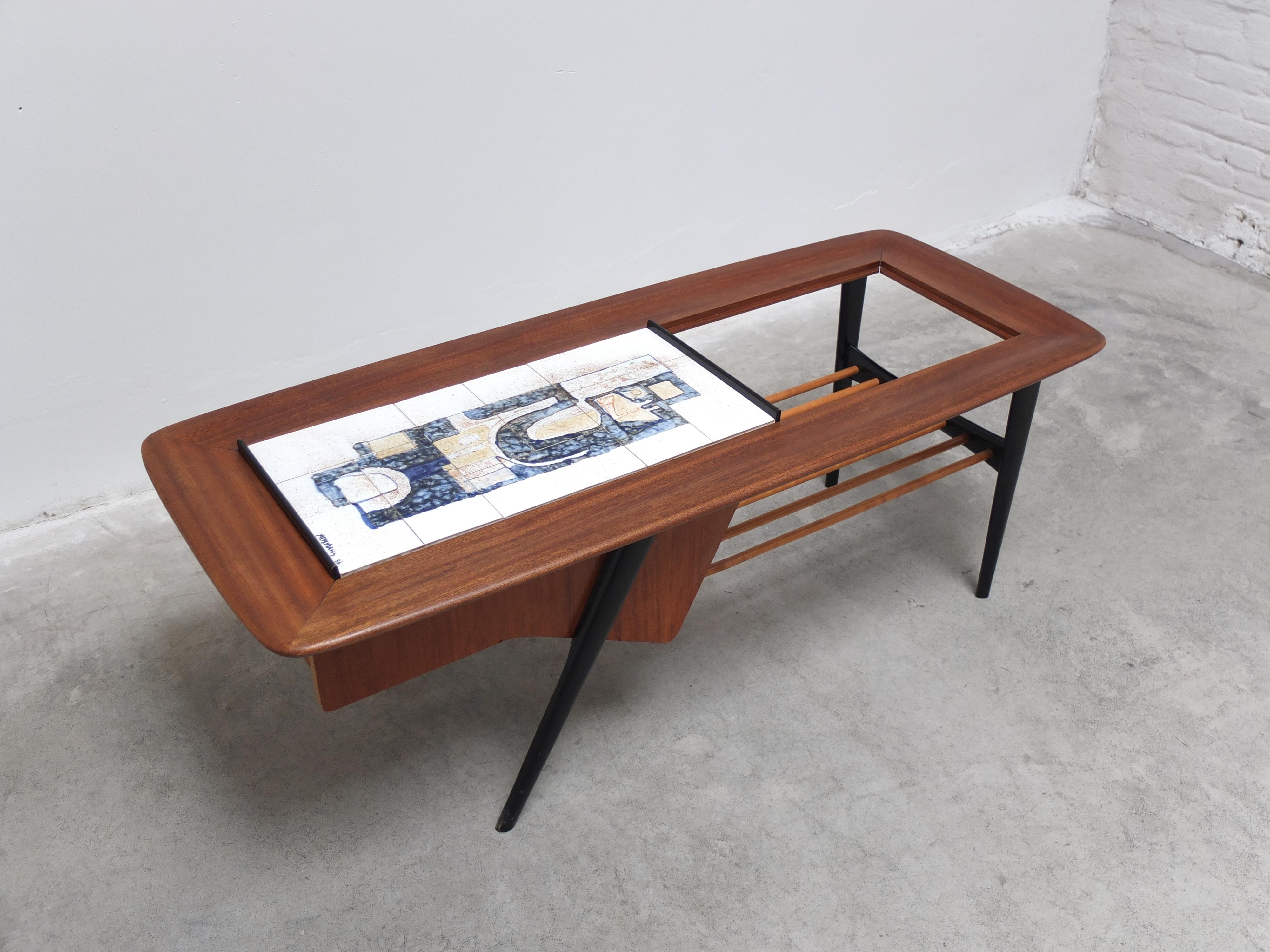 20th Century Decorative Coffee Table with Bar by Alfred Hendrickx for Belform, 1957 For Sale
