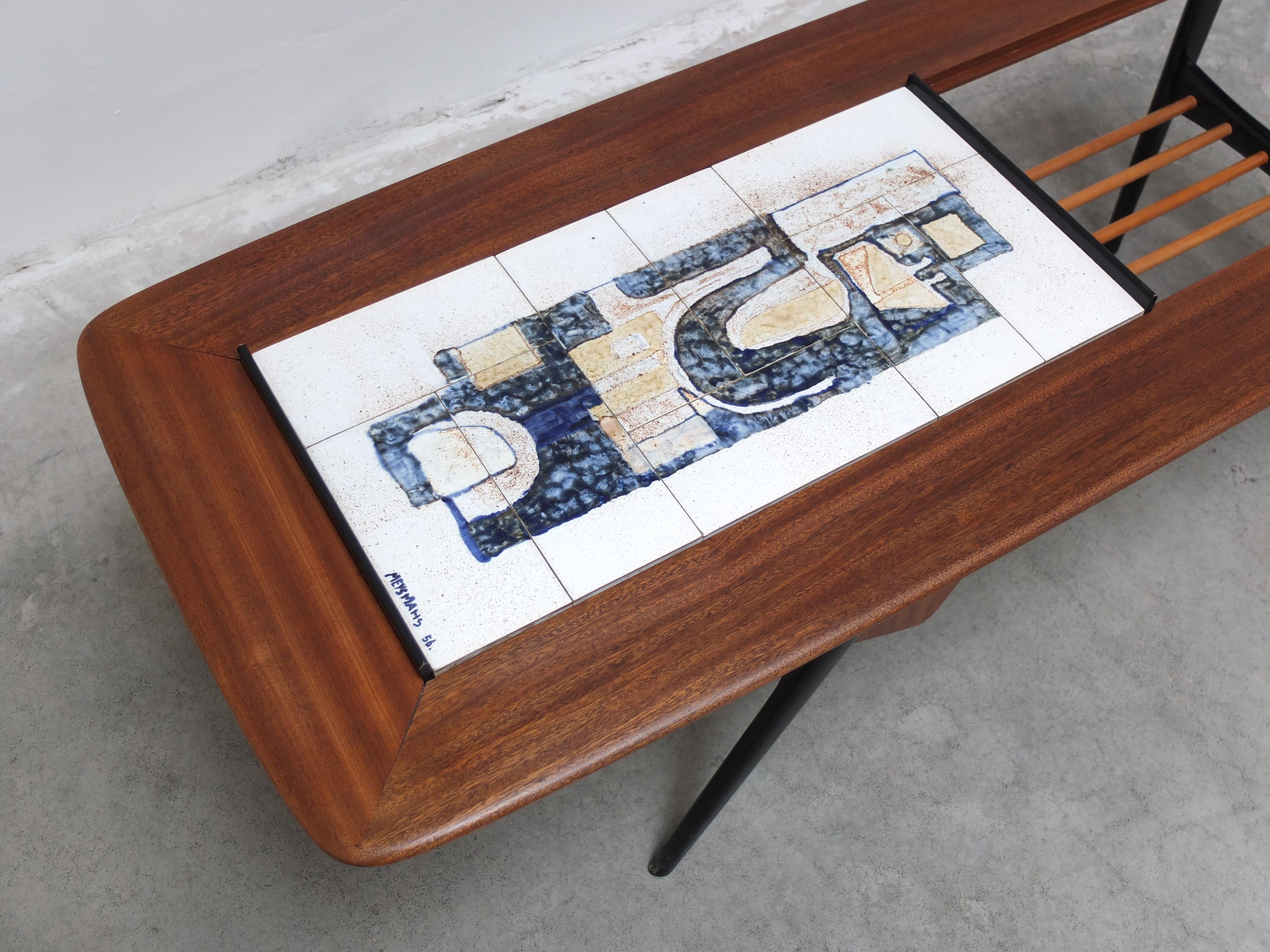 Ceramic Decorative Coffee Table with Bar by Alfred Hendrickx for Belform, 1957 For Sale