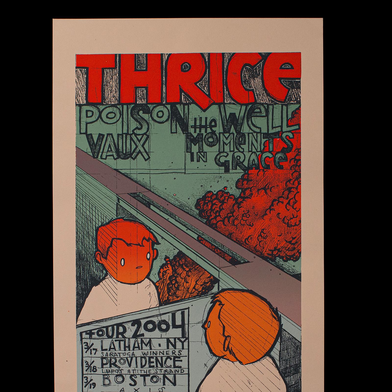 Decorative Concert Tour Poster, American, Screenprint, Art Print, Thrice, 2007 In Good Condition For Sale In Hele, Devon, GB
