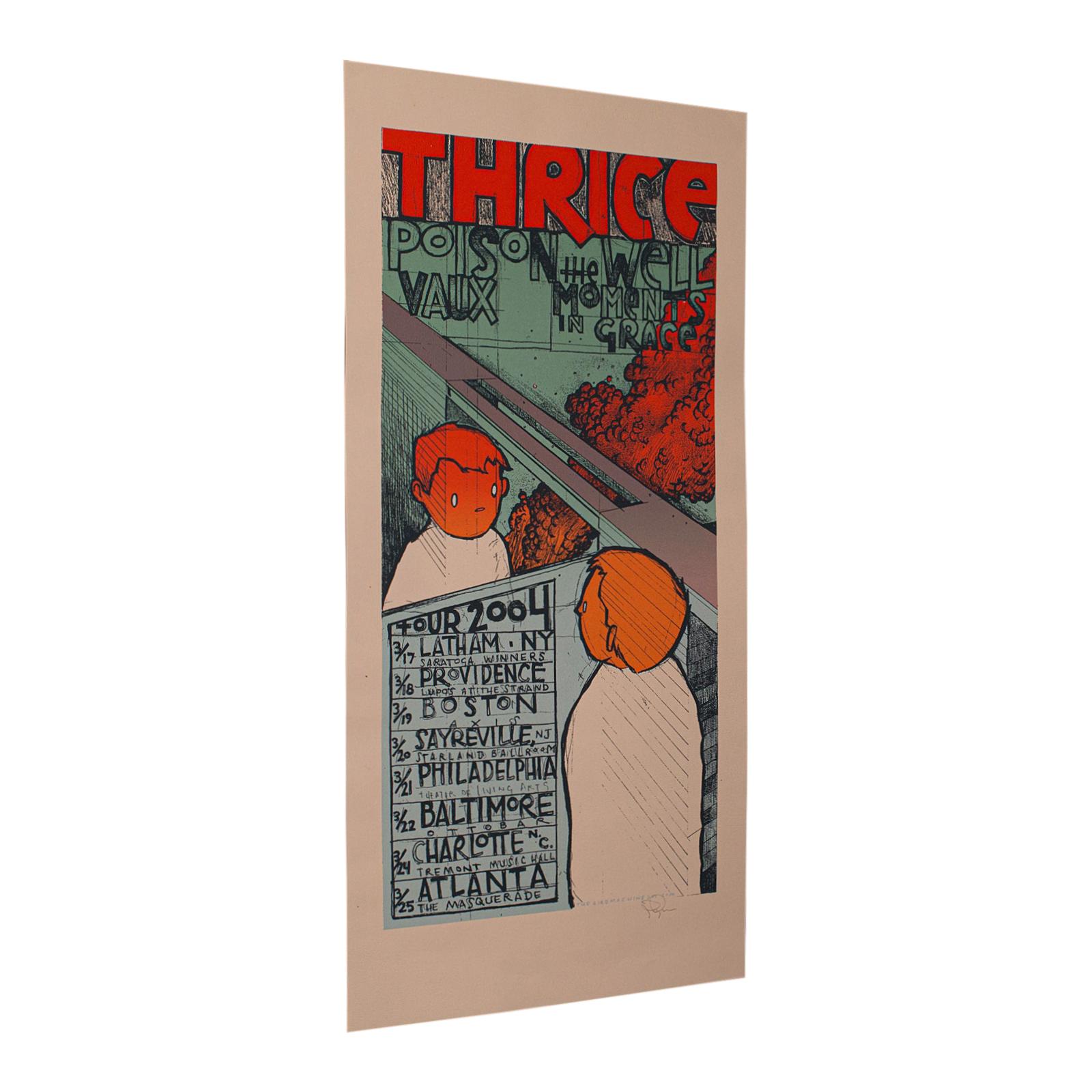 Affiche de tournée de concerts décoratifs, États-Unis, sérigraphie, impression d'art, Thrice, 2007 en vente