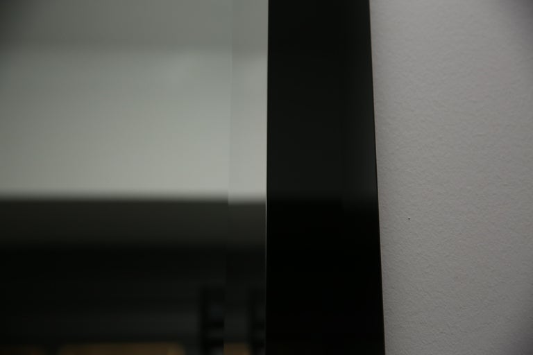 Decorative Contemporary Beveled Edge Black Glass Mirror For Sale at 1stdibs