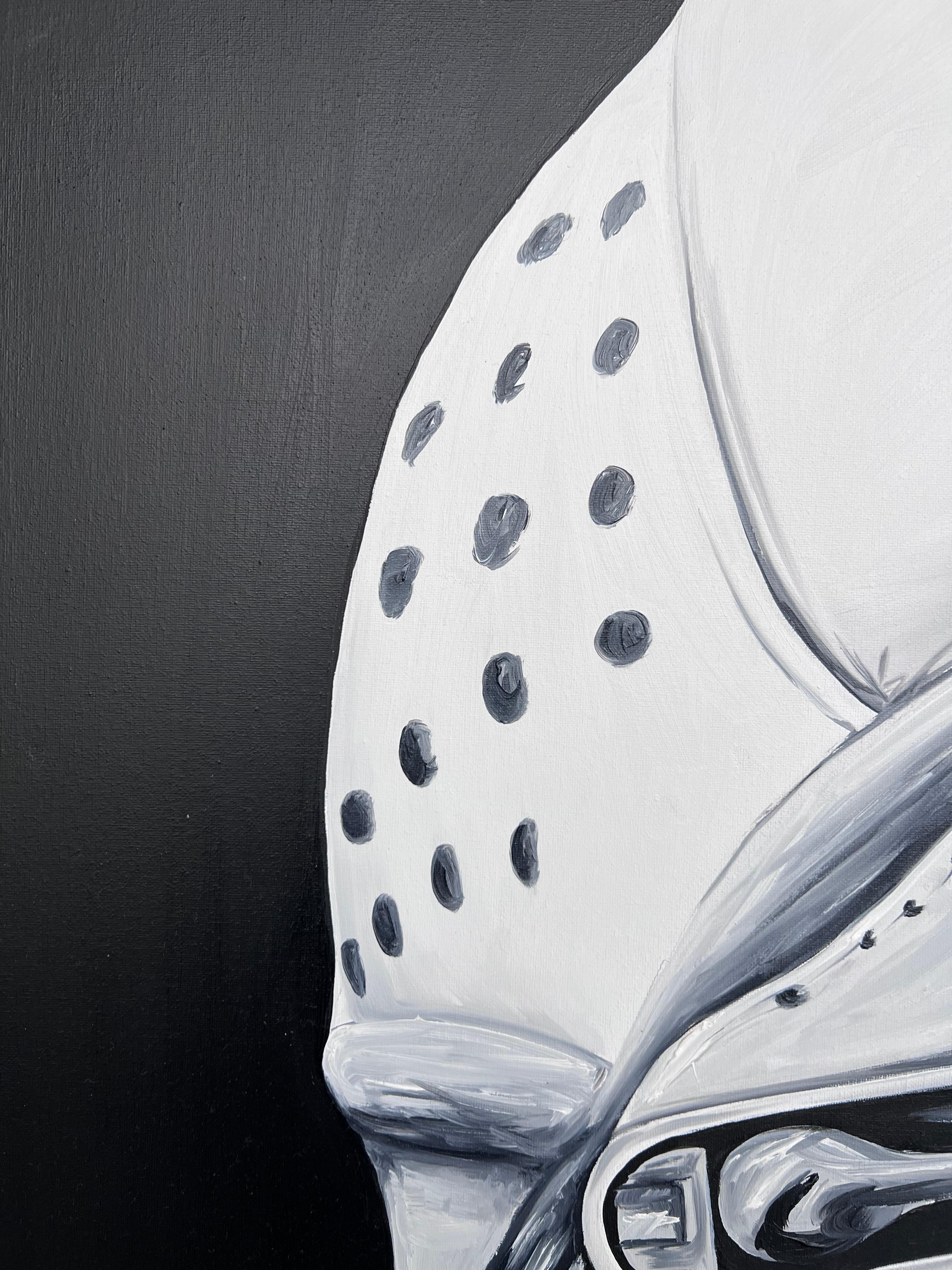 Contemporary Artwork - Astronaut - Kosmonaut schwarz und weiß  (Leinwand) im Angebot
