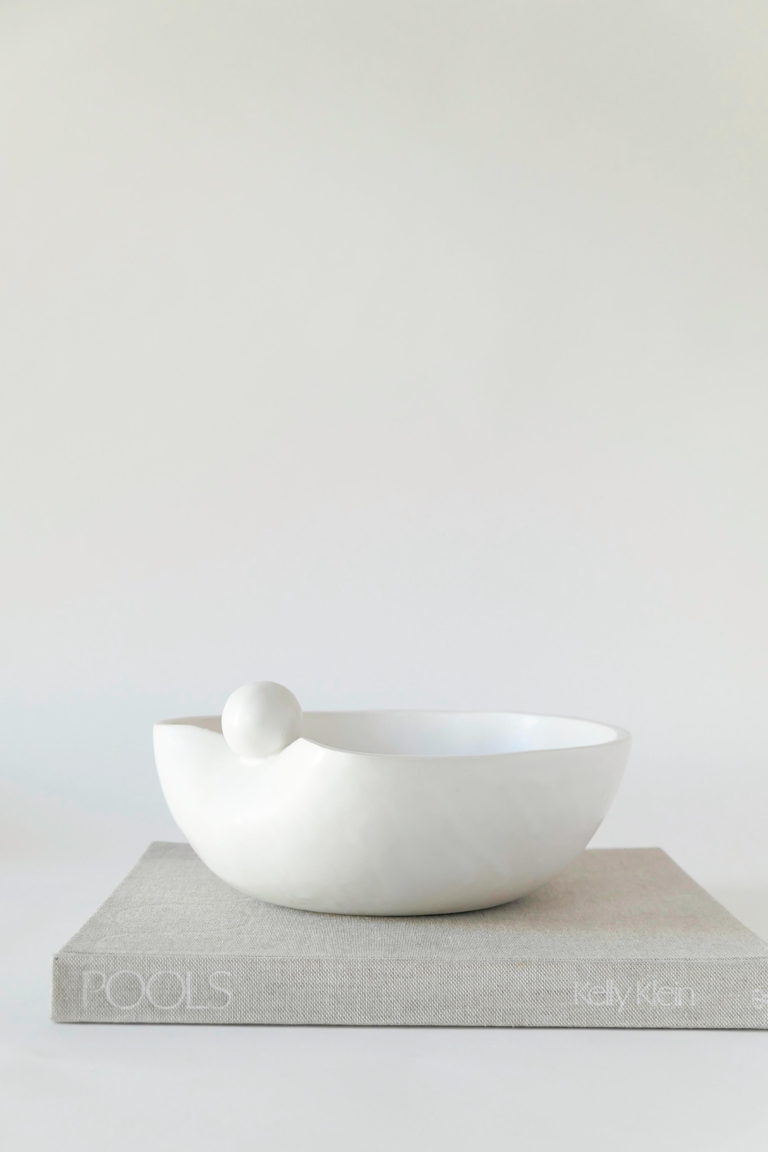 American Decorative Contemporary Curved Handmade Ceramic Bowl For Sale