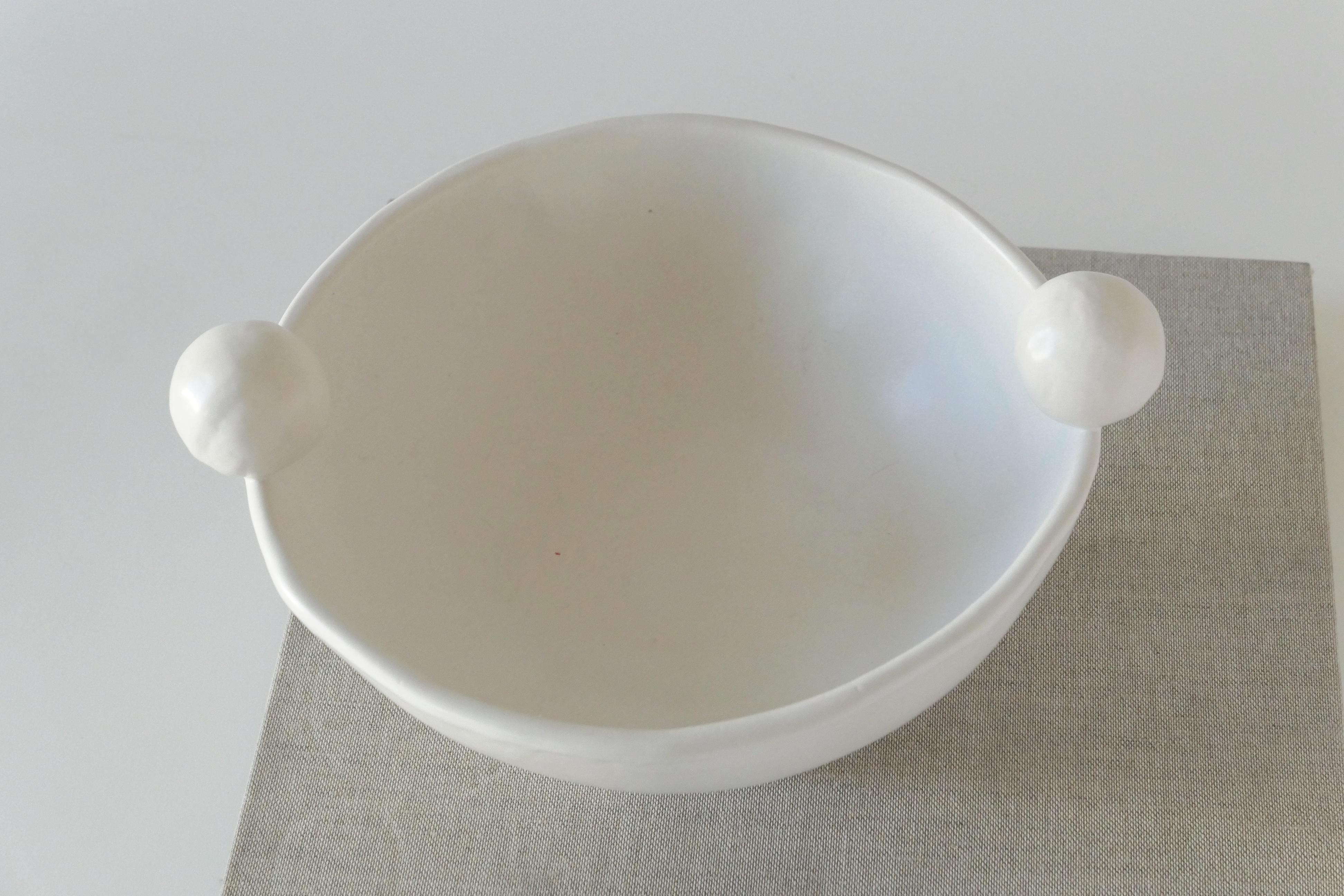 Hand-Carved Decorative Contemporary Footed Handmade Ceramic Bowl