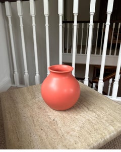 Decorative Contemporary Peach Pink Ceramic Pot