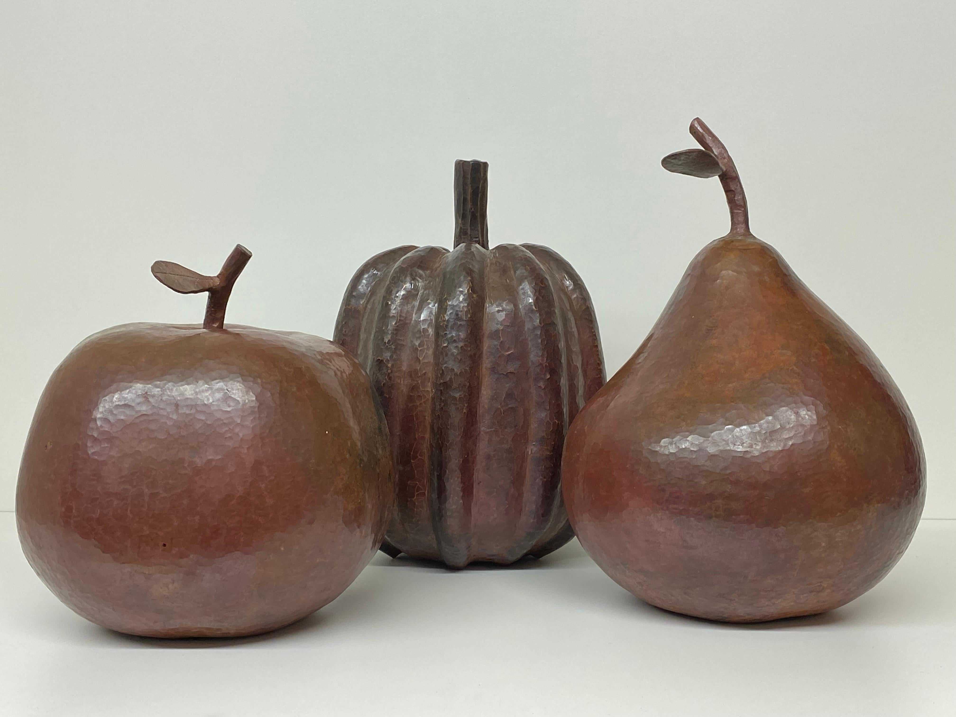 Decorative Copper Apple Pear Pumpkin Sculpture For Sale 3