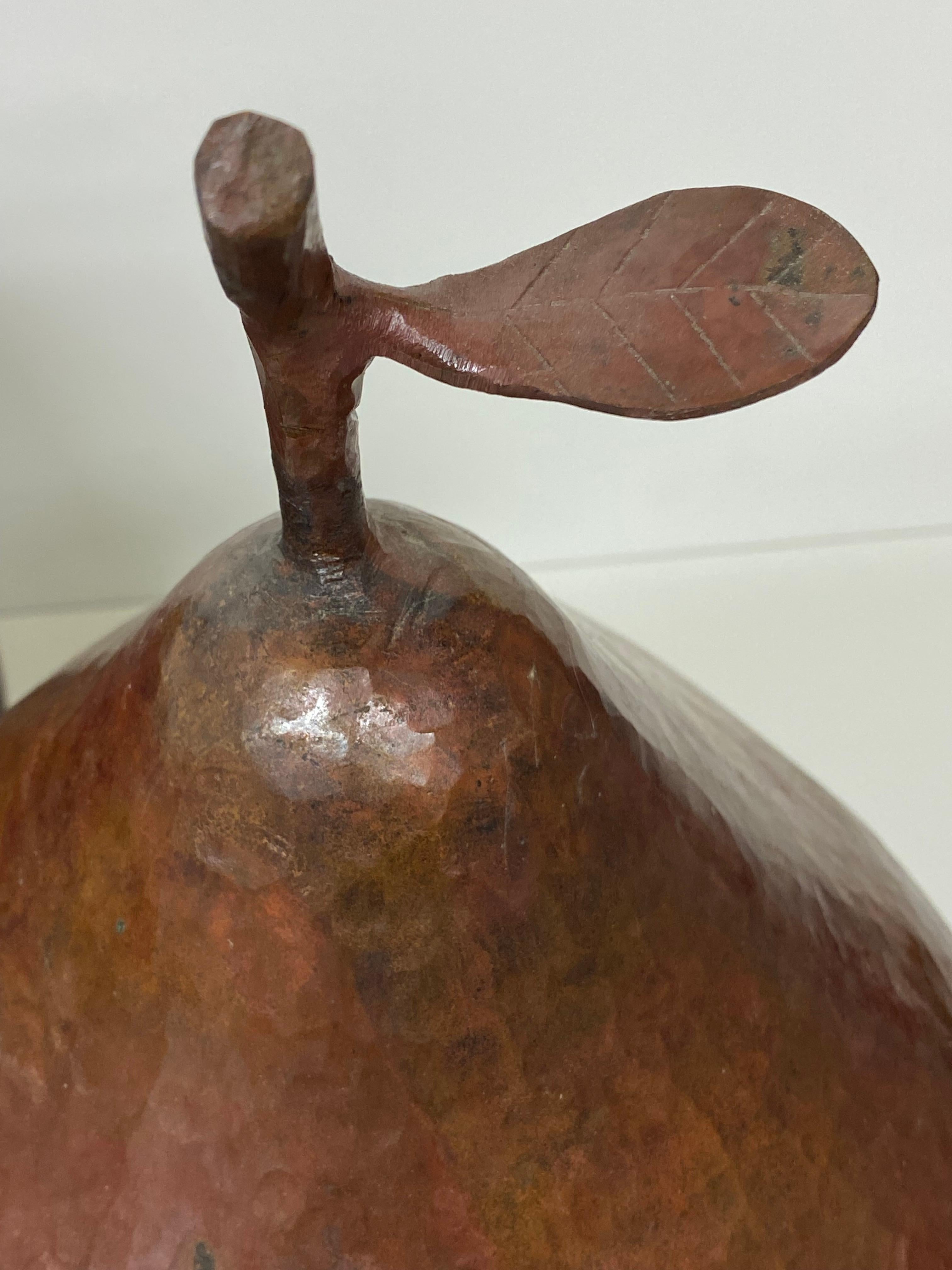 Decorative Copper Apple Pear Pumpkin Sculpture For Sale 6