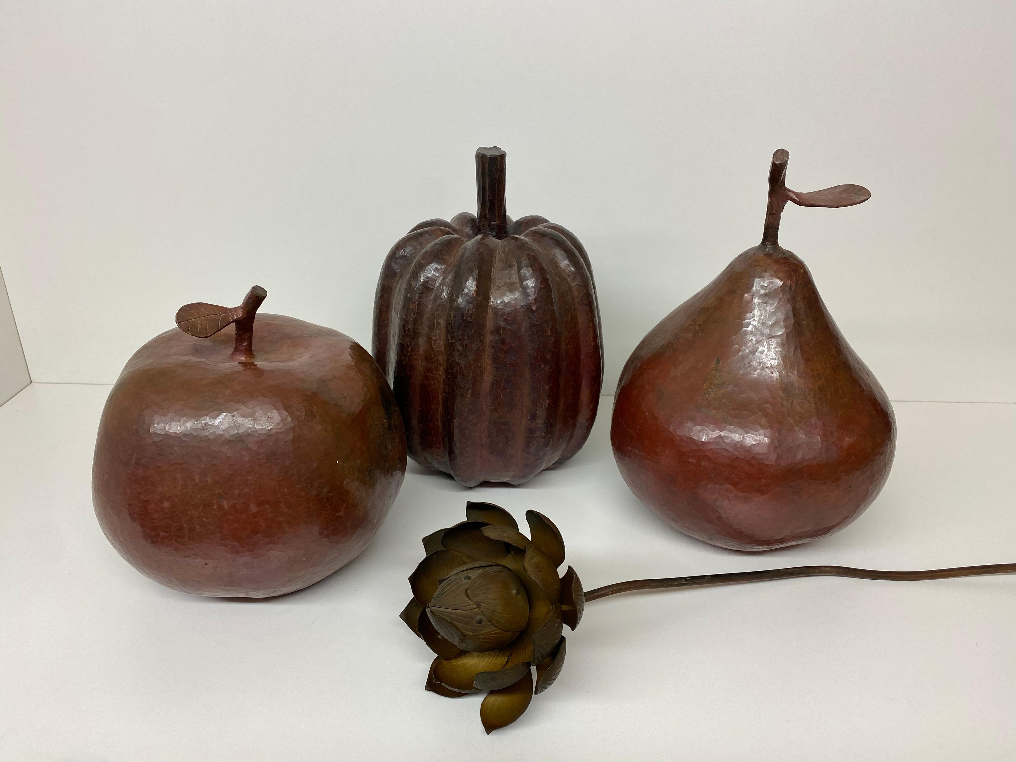 Decorative Copper Apple Pear Pumpkin Sculpture For Sale 7