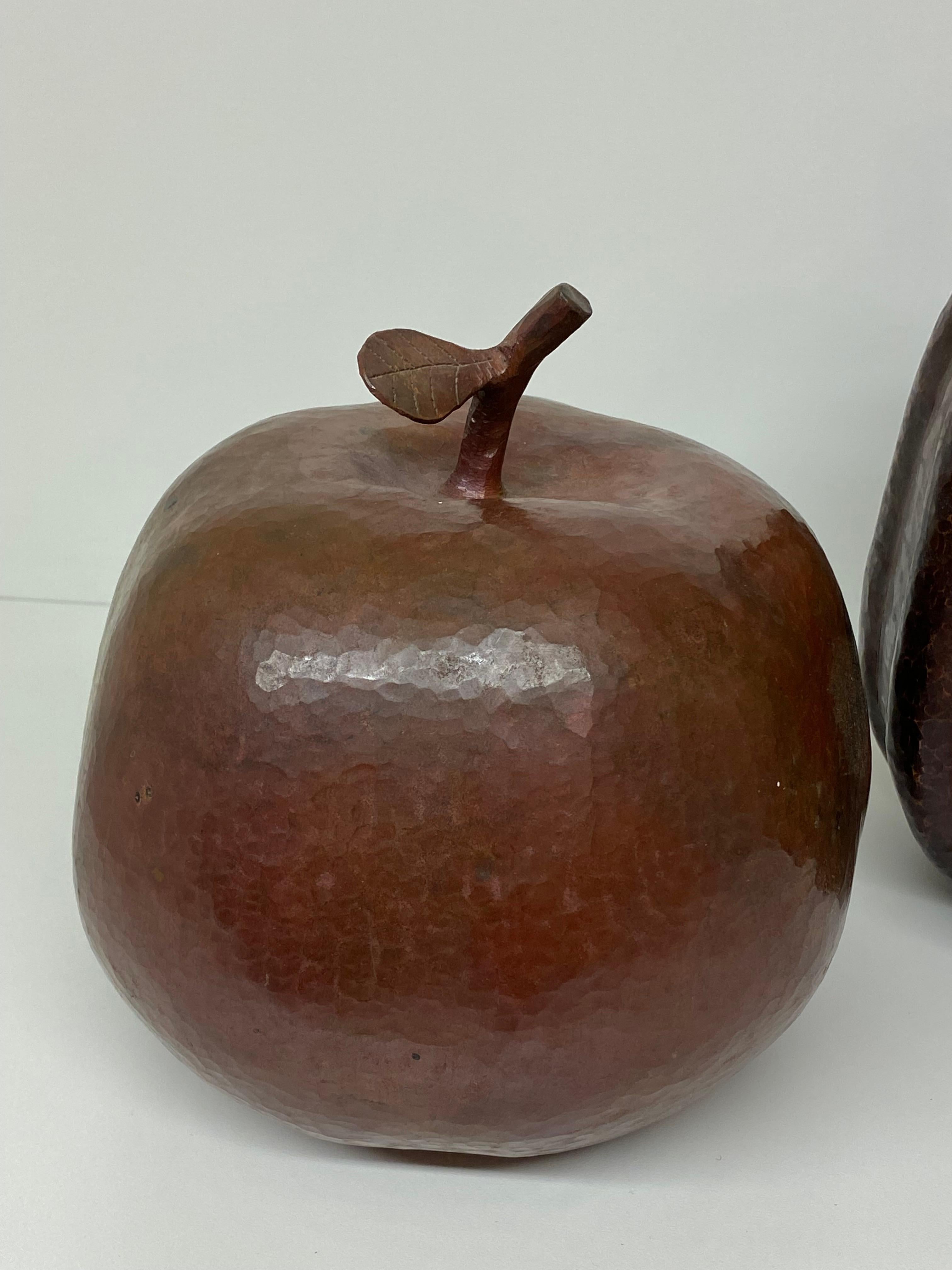 Italian Decorative Copper Apple Pear Pumpkin Sculpture For Sale