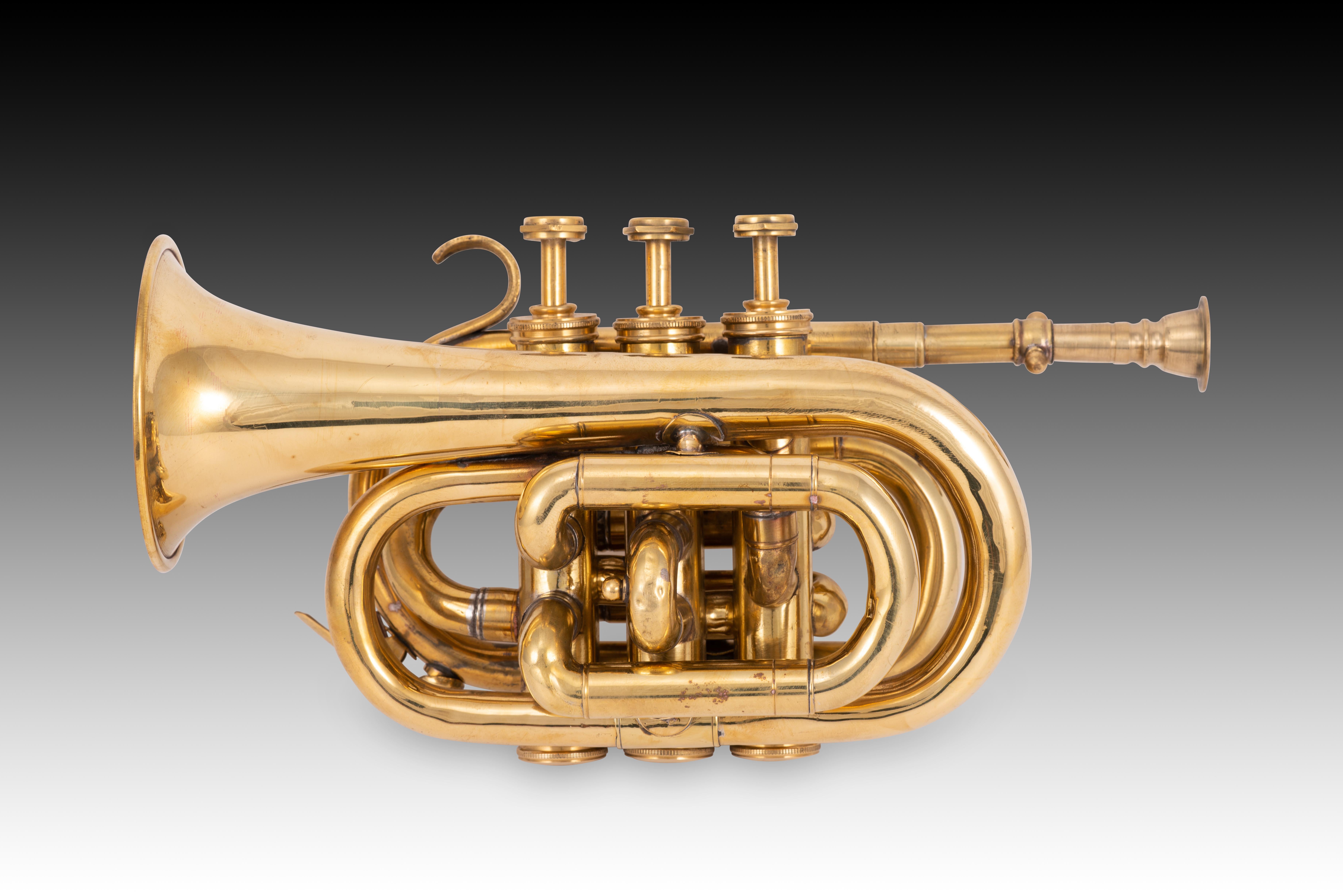 Corneta decorativa. Metal dorado. en Bastante bueno estado para la venta en Madrid, ES
