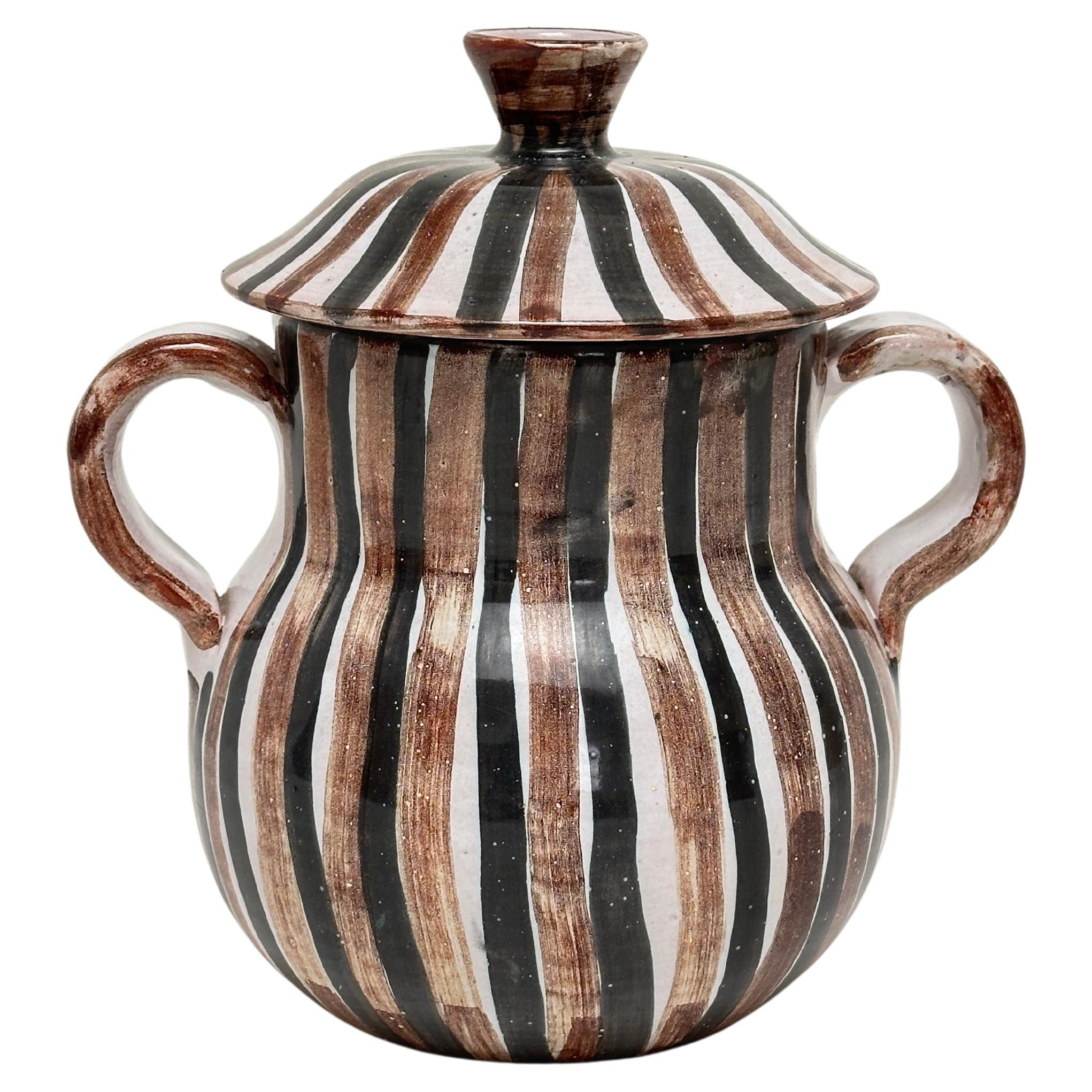Decorative Covered Pot, Robert Picault, Vallauris c. 1950 For Sale